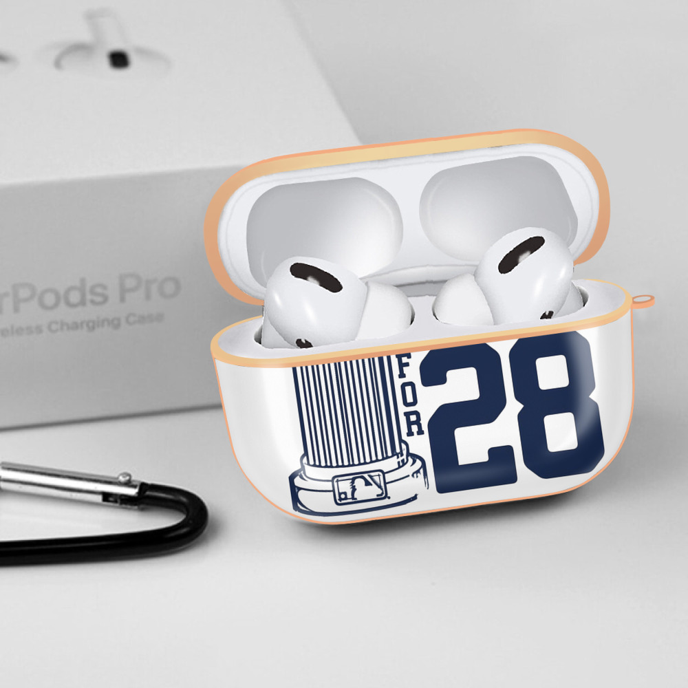 New York Yankees Chase For 28 AirPods Pro Protective Case Rose Gold, Flexible PC Material, Precise Fit, Anti-Slip Cover, Full Protection, Fingerprint Resistant, Washable With Keychain