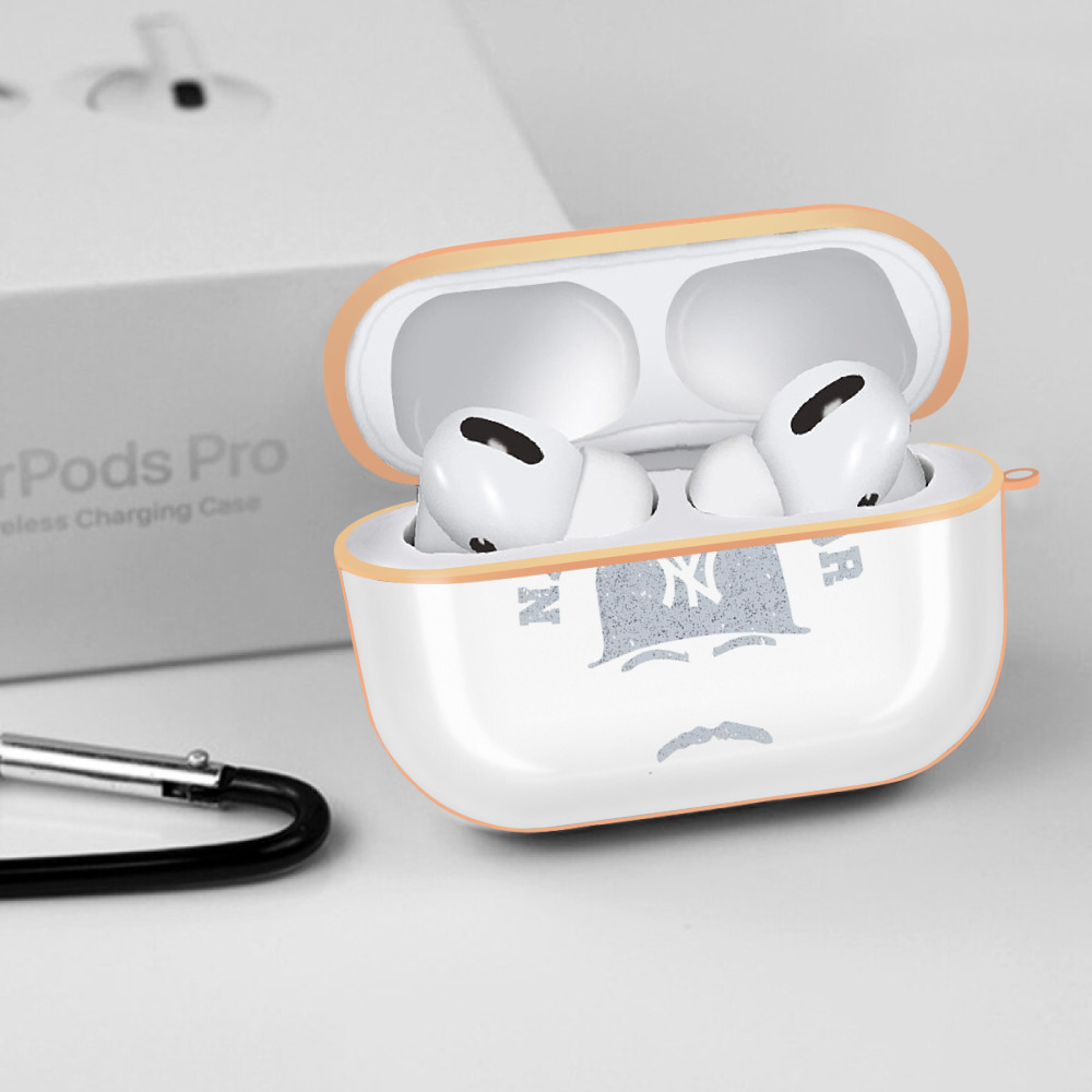 New York Yankees Nasty Nestor AirPods Pro Protective Case Rose Gold, Flexible PC Material, Precise Fit, Anti-Slip Cover, Full Protection, Fingerprint Resistant, Washable With Keychain