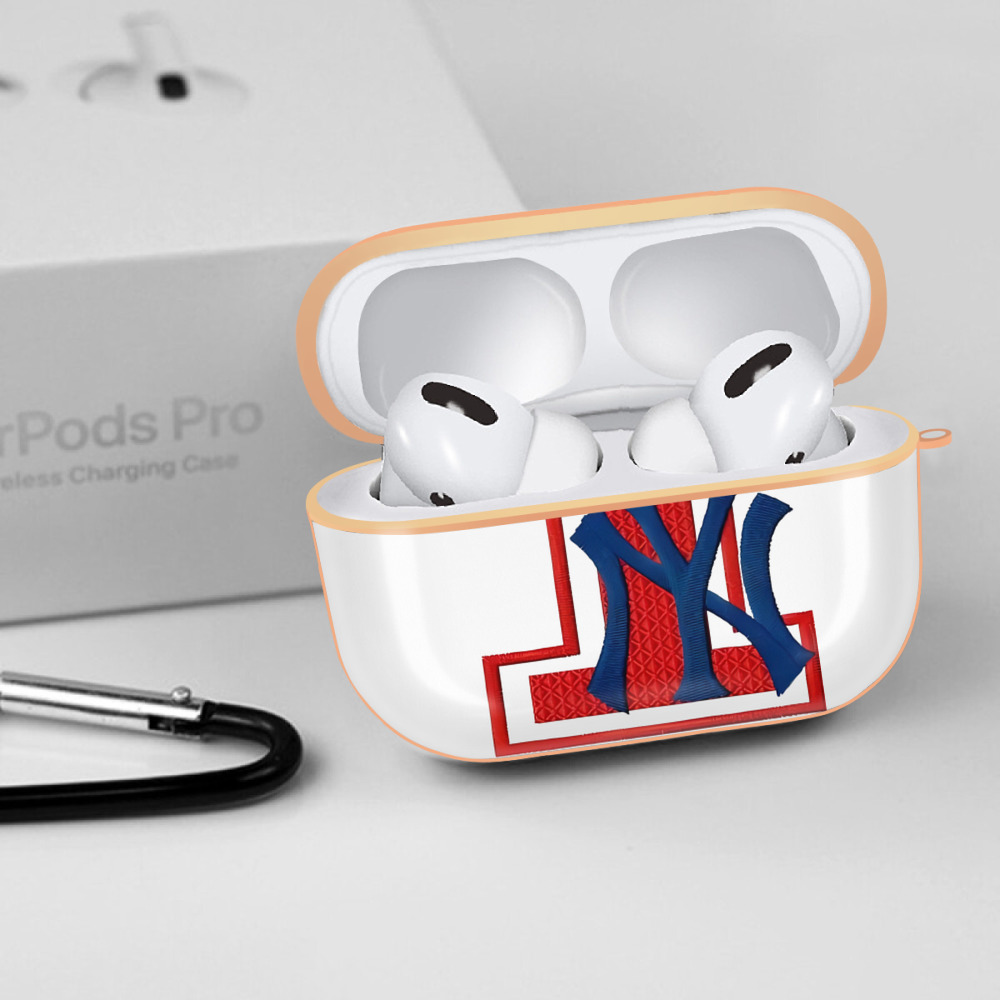 New York Yankees No.1 Fans AirPods Pro Protective Case Rose Gold, Flexible PC Material, Precise Fit, Anti-Slip Cover, Full Protection, Fingerprint Resistant, Washable With Keychain
