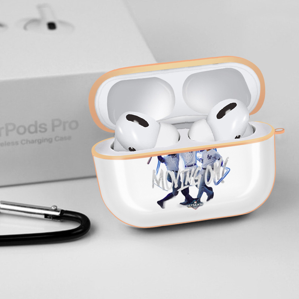 New York Yankees 280 AirPods Pro Protective Case Rose Gold, Flexible PC Material, Precise Fit, Anti-Slip Cover, Full Protection, Fingerprint Resistant, Washable With Keychain