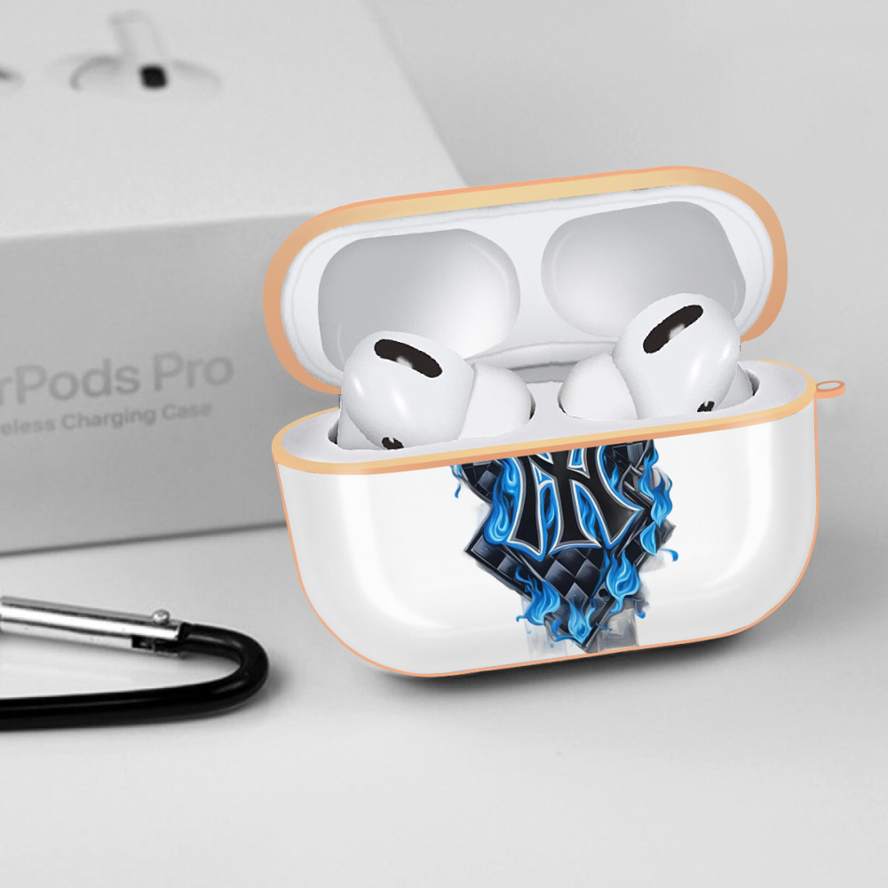 New York Yankees 285 AirPods Pro Protective Case Rose Gold, Flexible PC Material, Precise Fit, Anti-Slip Cover, Full Protection, Fingerprint Resistant, Washable With Keychain