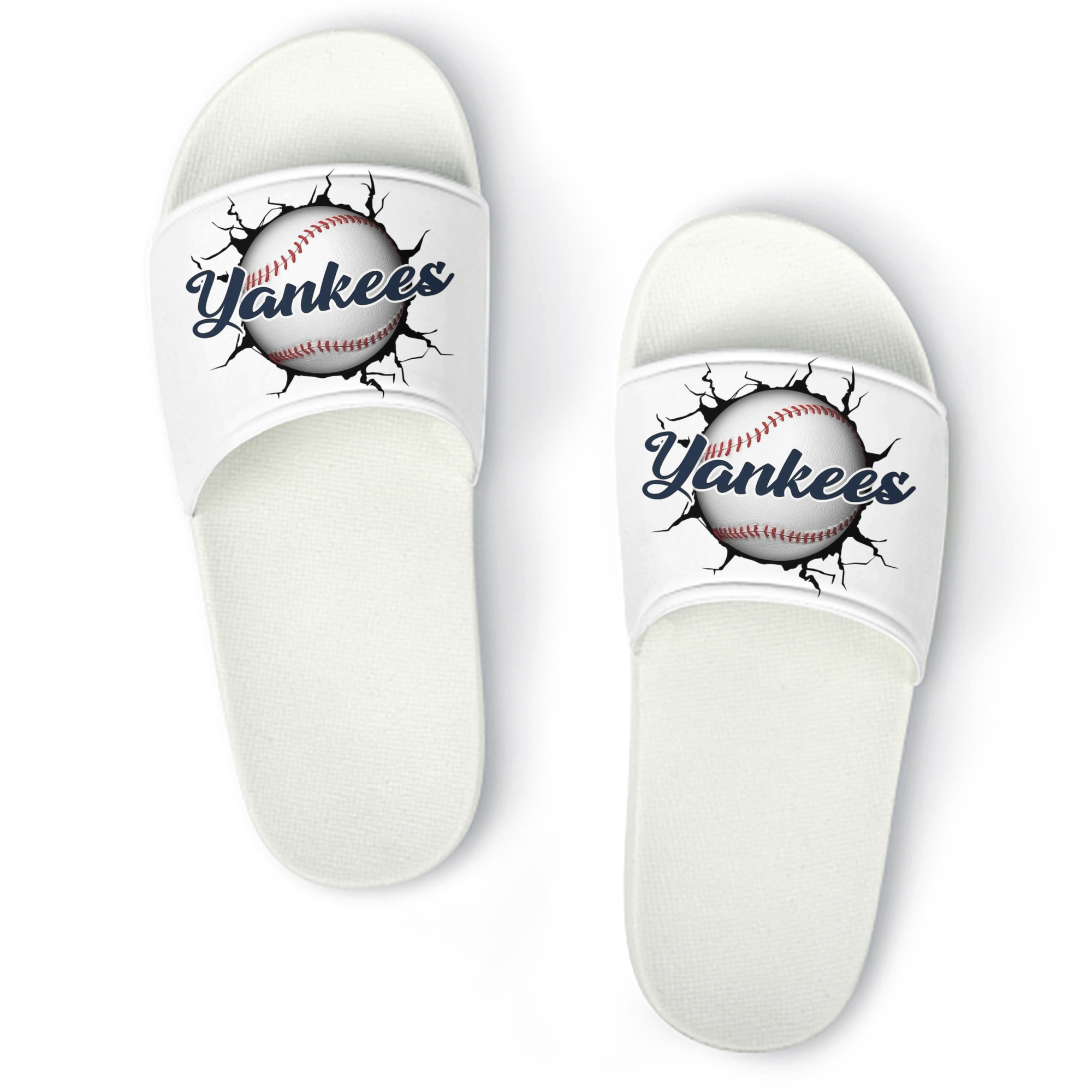 Yankees Baseball Wall And Art PVC Home Slippers For Men & Women – Durable, Comfortable, Waterproof, Non-Slip, Stylish Casual Indoor & Outdoor Sandals