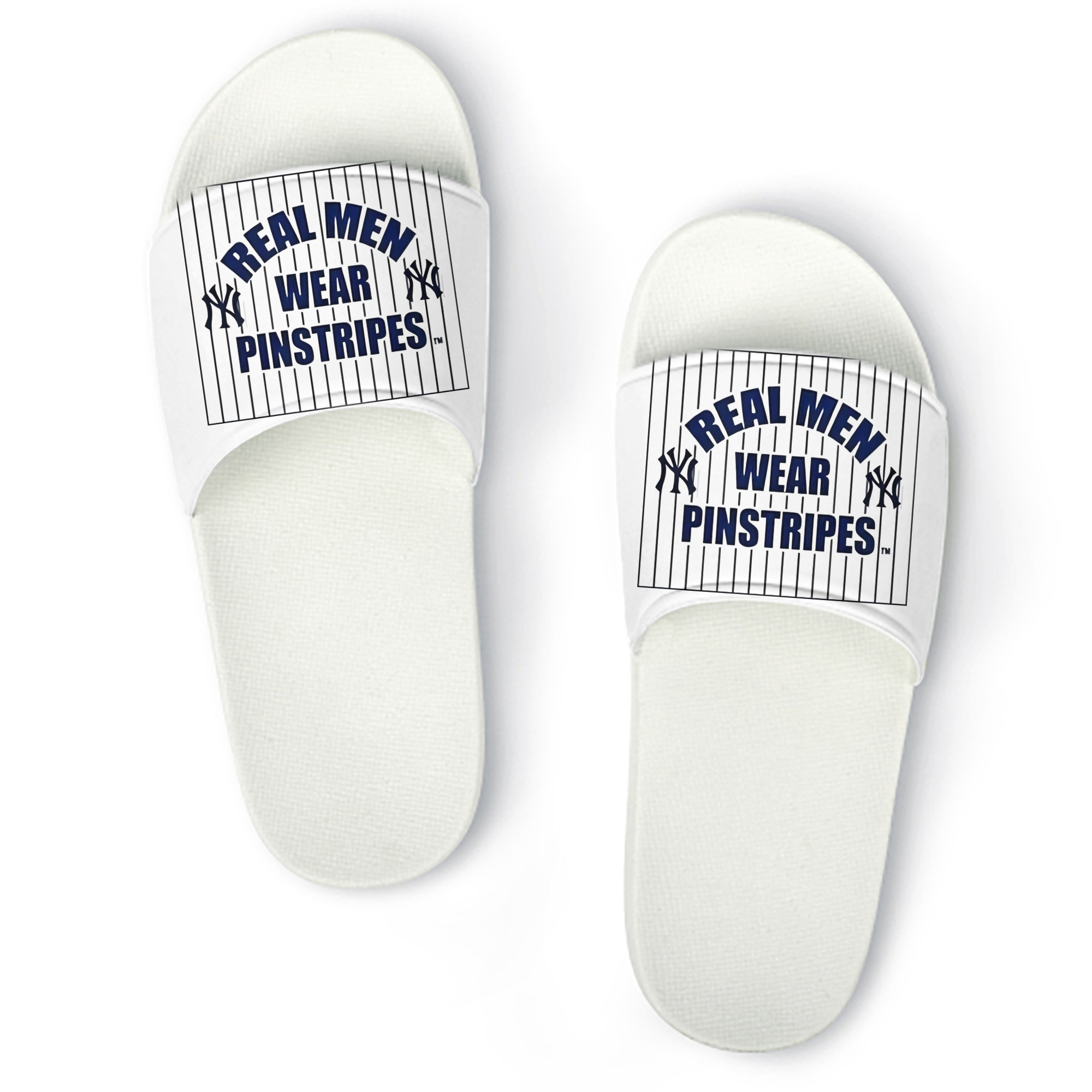 New York Yankees Real Men Wear Pinstripes PVC Home Slippers For Men & Women – Durable, Comfortable, Waterproof, Non-Slip, Stylish Casual Indoor & Outdoor Sandals