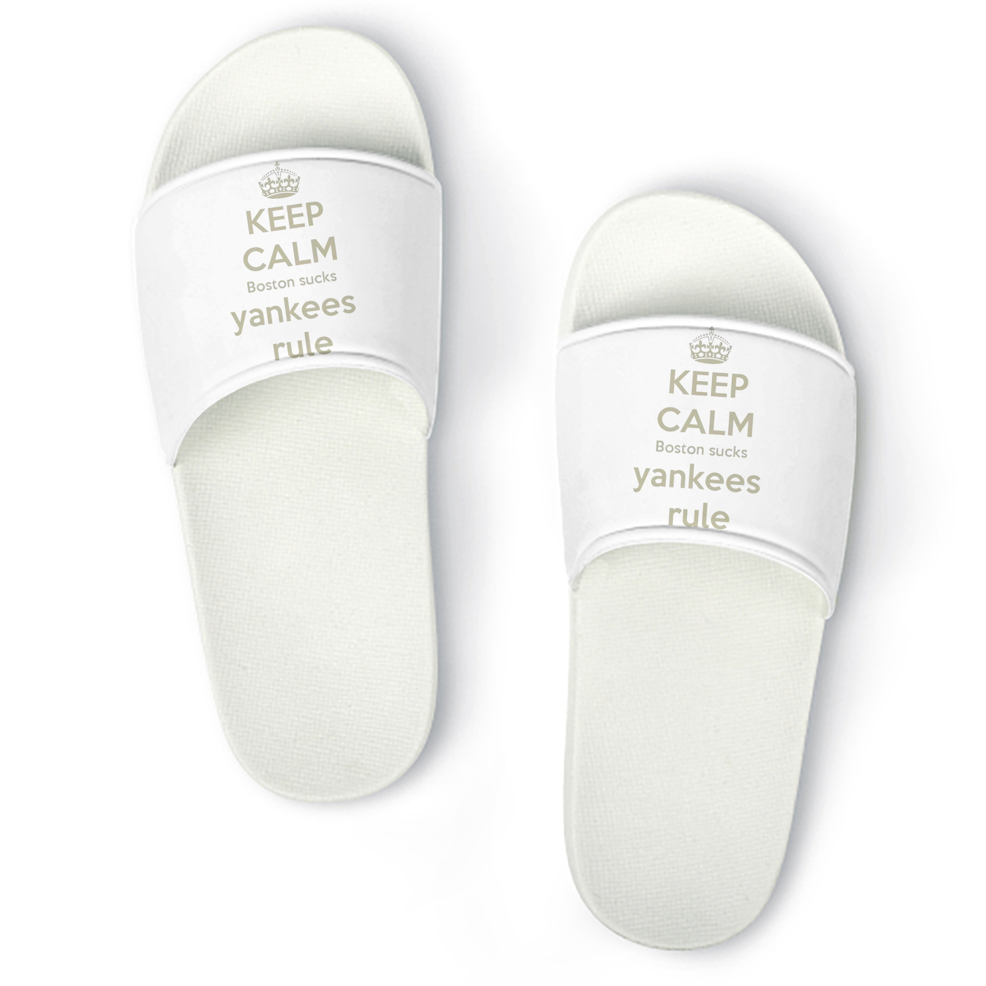 New York Yankees Keep Calm Yankees Rule Boston Sucks PVC Home Slippers For Men & Women – Durable, Comfortable, Waterproof, Non-Slip, Stylish Casual Indoor & Outdoor Sandals