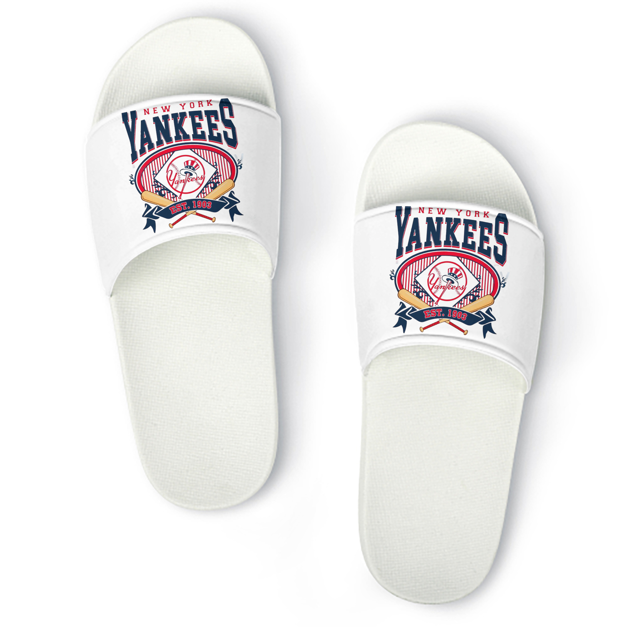 New York Yankees Vintage Est.1903 PVC Home Slippers For Men & Women – Durable, Comfortable, Waterproof, Non-Slip, Stylish Casual Indoor & Outdoor Sandals