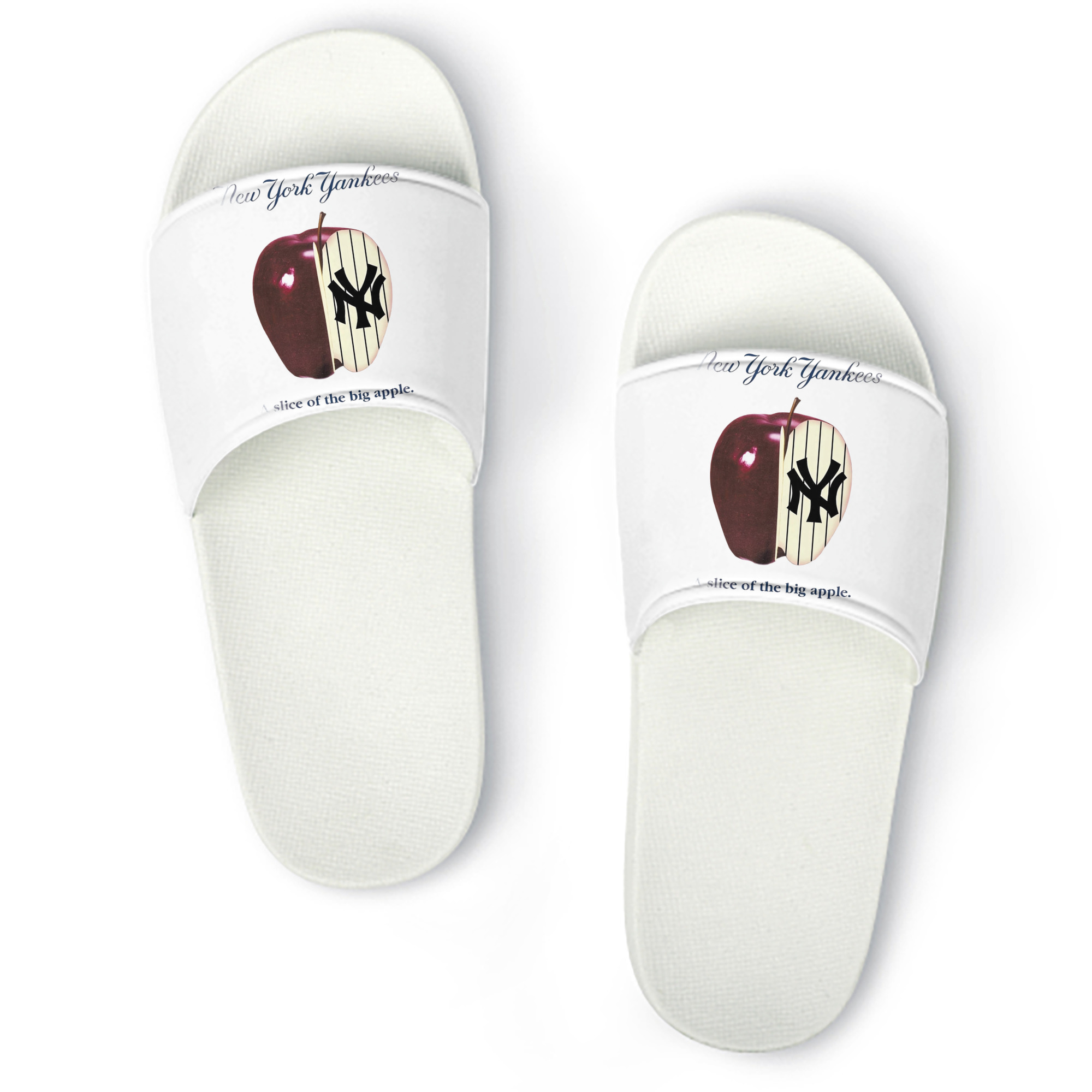 New York Yankees A Slice of The Big Apple PVC Home Slippers For Men & Women – Durable, Comfortable, Waterproof, Non-Slip, Stylish Casual Indoor & Outdoor Sandals