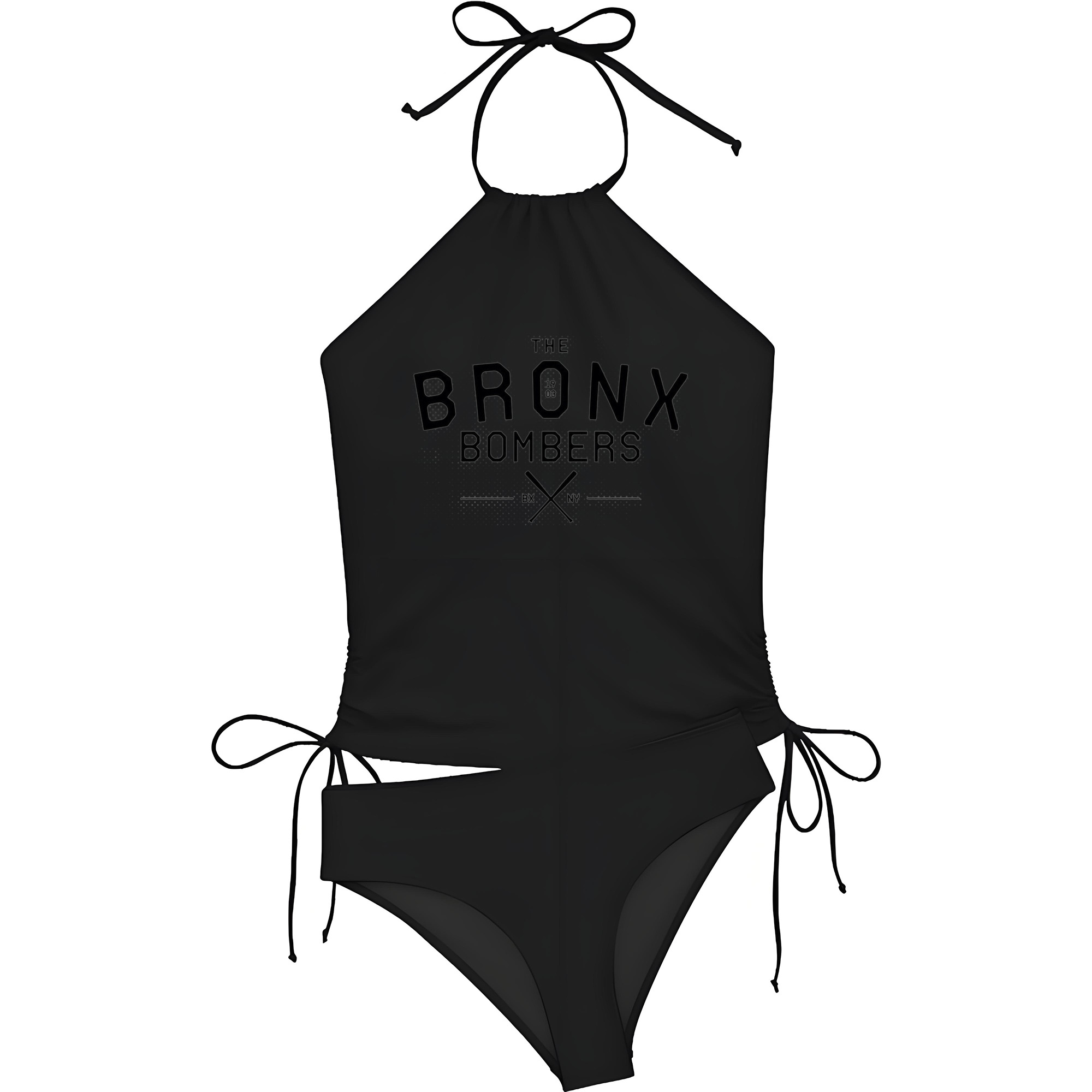 New York Yankees The Bronx Bombers 1903 Women's Heat Transfer Printed Two-Piece Bikini Set – Sexy One-Shoulder Top & Triangle Bottom, Soft Nylon-Spandex, Perfect for Beach, Pool & Vacation