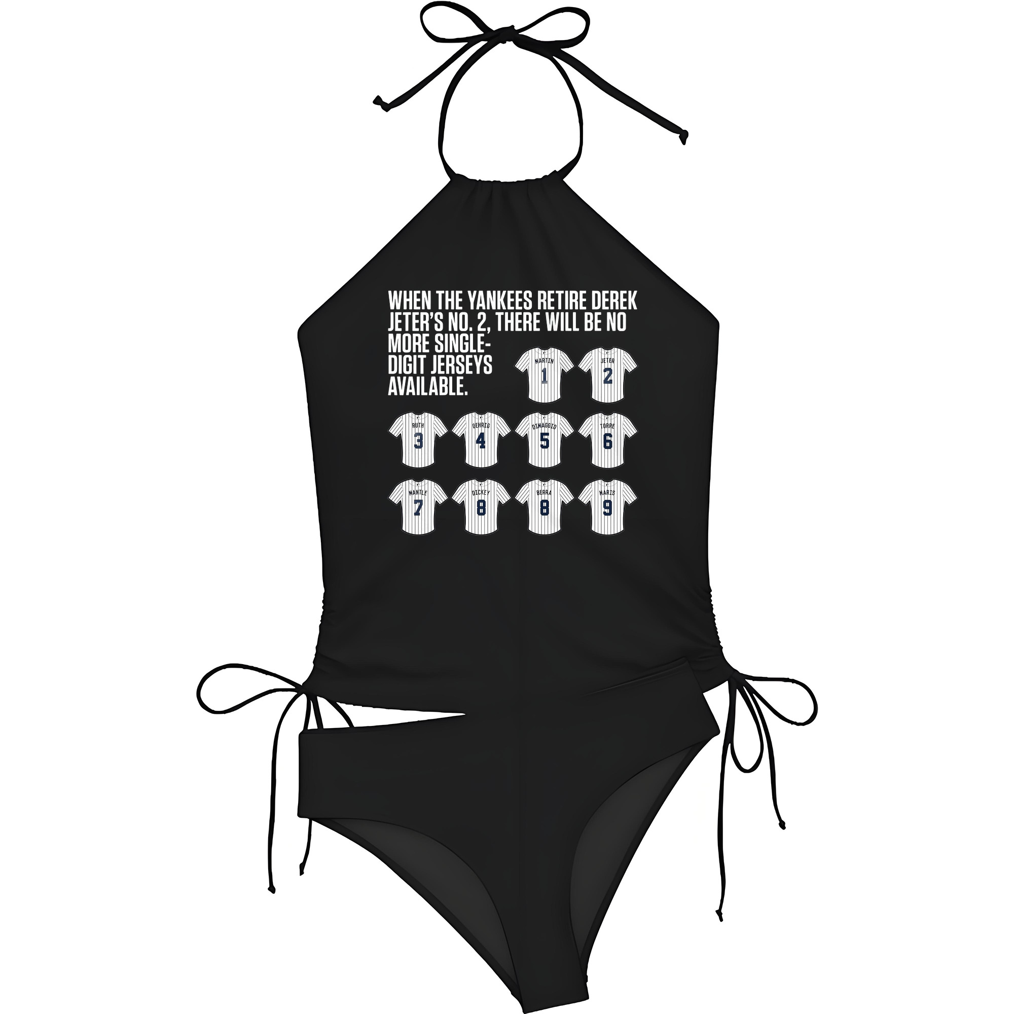New York Yankees 61 Women's Heat Transfer Printed Two-Piece Bikini Set – Sexy One-Shoulder Top & Triangle Bottom, Soft Nylon-Spandex, Perfect for Beach, Pool & Vacation