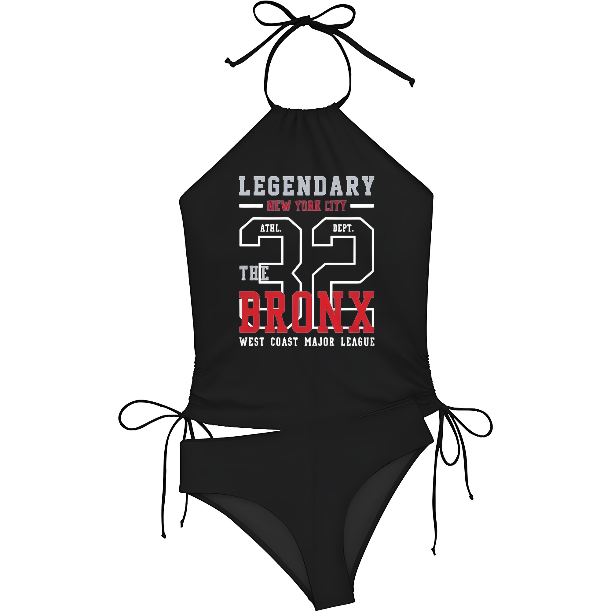 New York Yankees 24 Women's Heat Transfer Printed Two-Piece Bikini Set – Sexy One-Shoulder Top & Triangle Bottom, Soft Nylon-Spandex, Perfect for Beach, Pool & Vacation