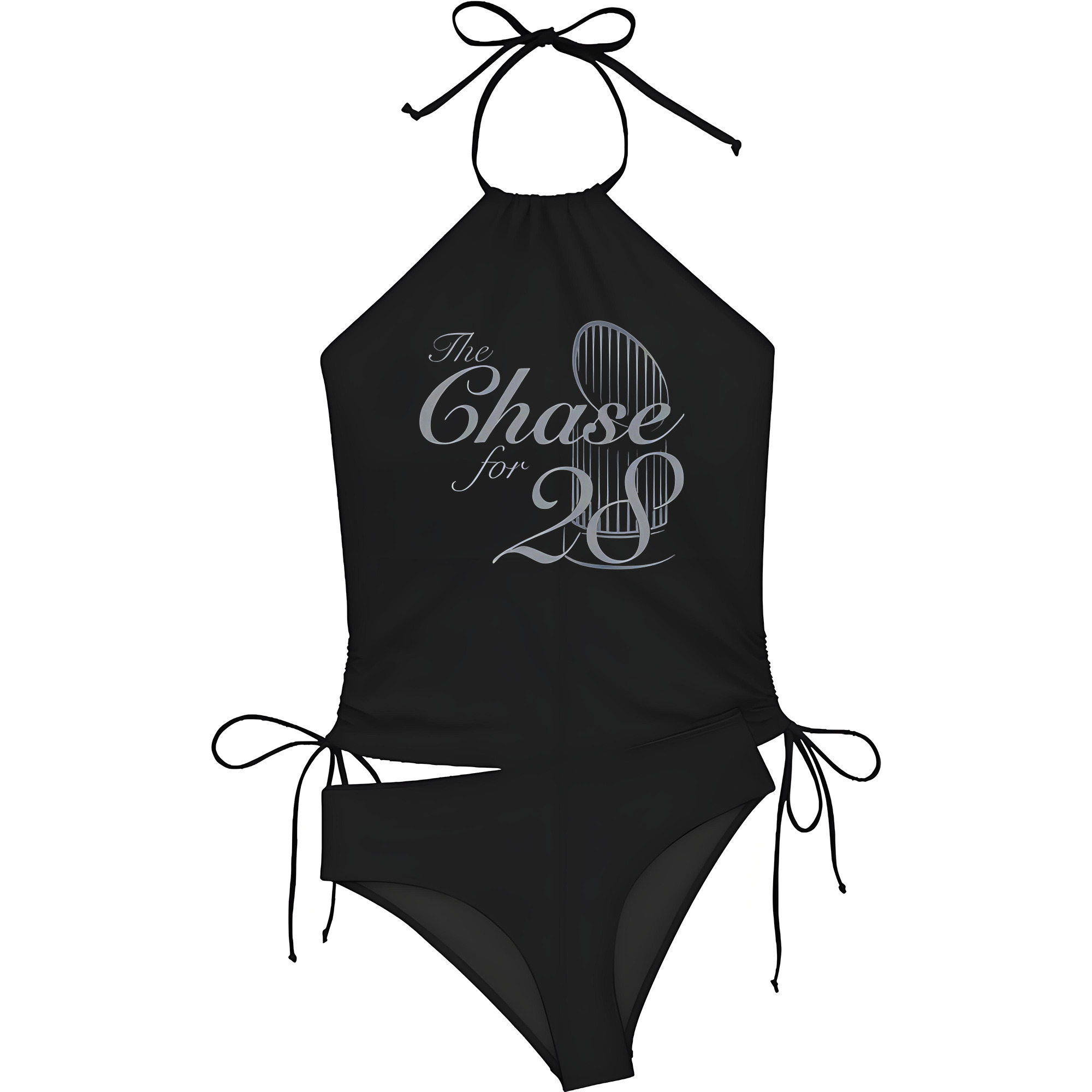 New York Yankees The Chase for 28 Women's Heat Transfer Printed Two-Piece Bikini Set – Sexy One-Shoulder Top & Triangle Bottom, Soft Nylon-Spandex, Perfect for Beach, Pool & Vacation
