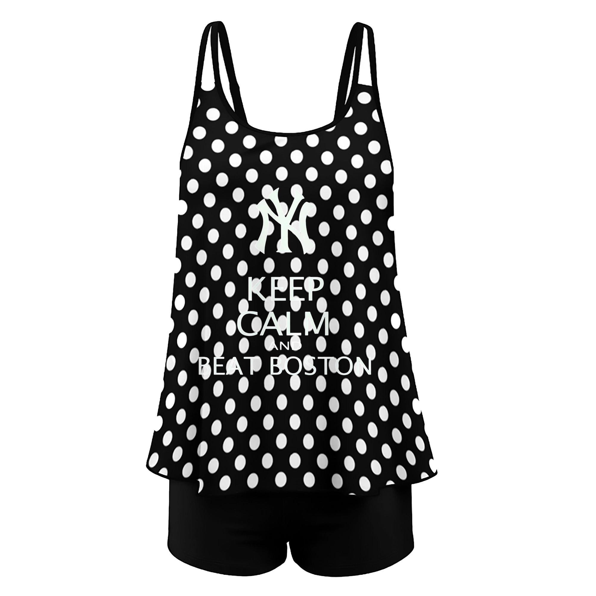 New York Yankees 26 Women’s Heat Transfer Printed Two-Piece Swimsuit Set – Sexy Double Strap Bandeau Top & Boyshort Bottoms, Soft Nylon-Spandex, Perfect for Beach, Pool & Vacation