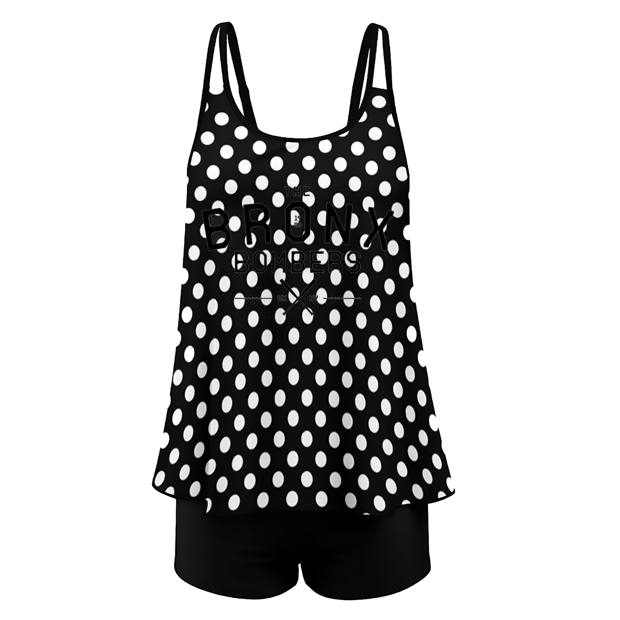 New York Yankees The Bronx Bombers 1903 Women’s Heat Transfer Printed Two-Piece Swimsuit Set – Sexy Double Strap Bandeau Top & Boyshort Bottoms, Soft Nylon-Spandex, Perfect for Beach, Pool & Vacation