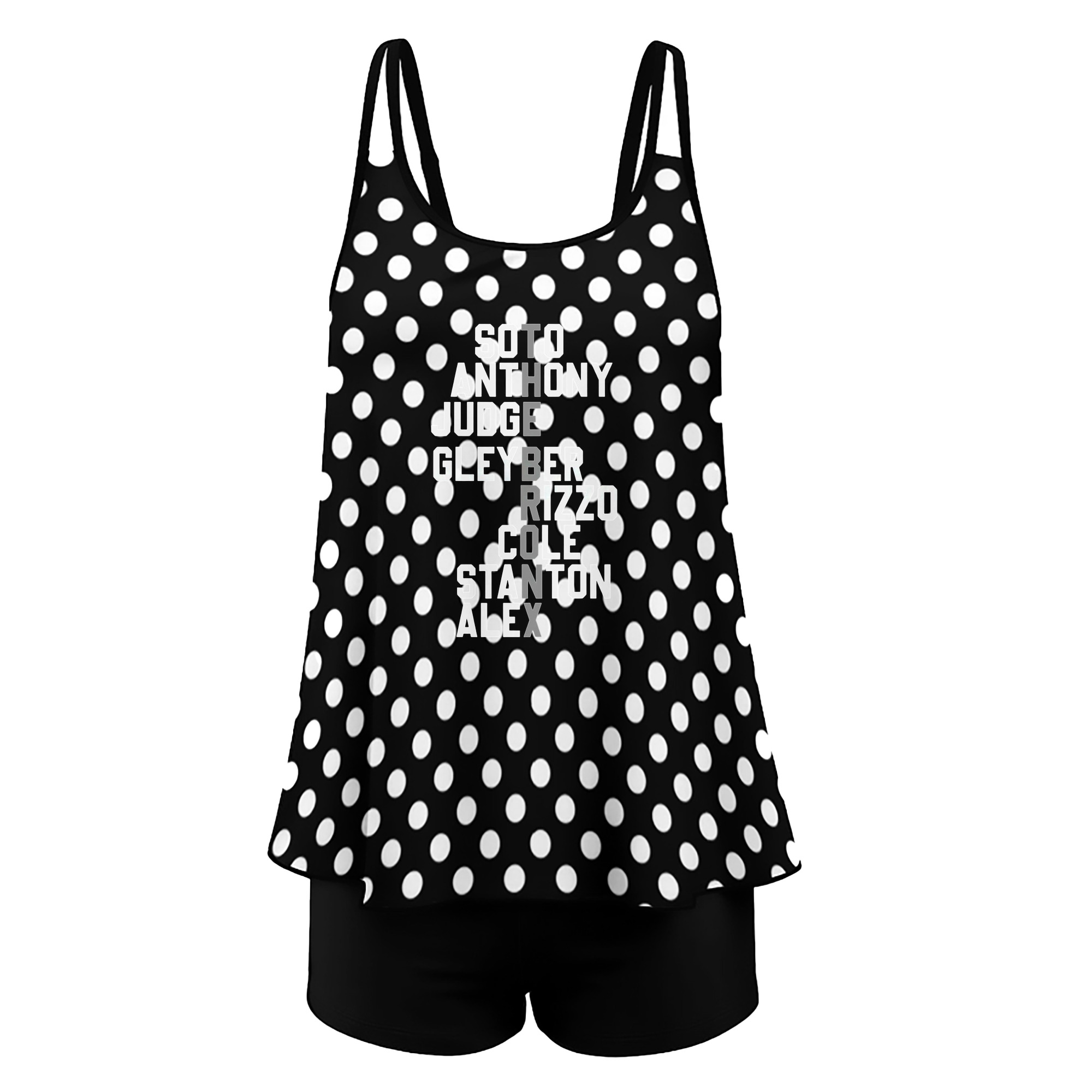 New York Yankees The Bronx Player Name Women’s Heat Transfer Printed Two-Piece Swimsuit Set – Sexy Double Strap Bandeau Top & Boyshort Bottoms, Soft Nylon-Spandex, Perfect for Beach, Pool & Vacation