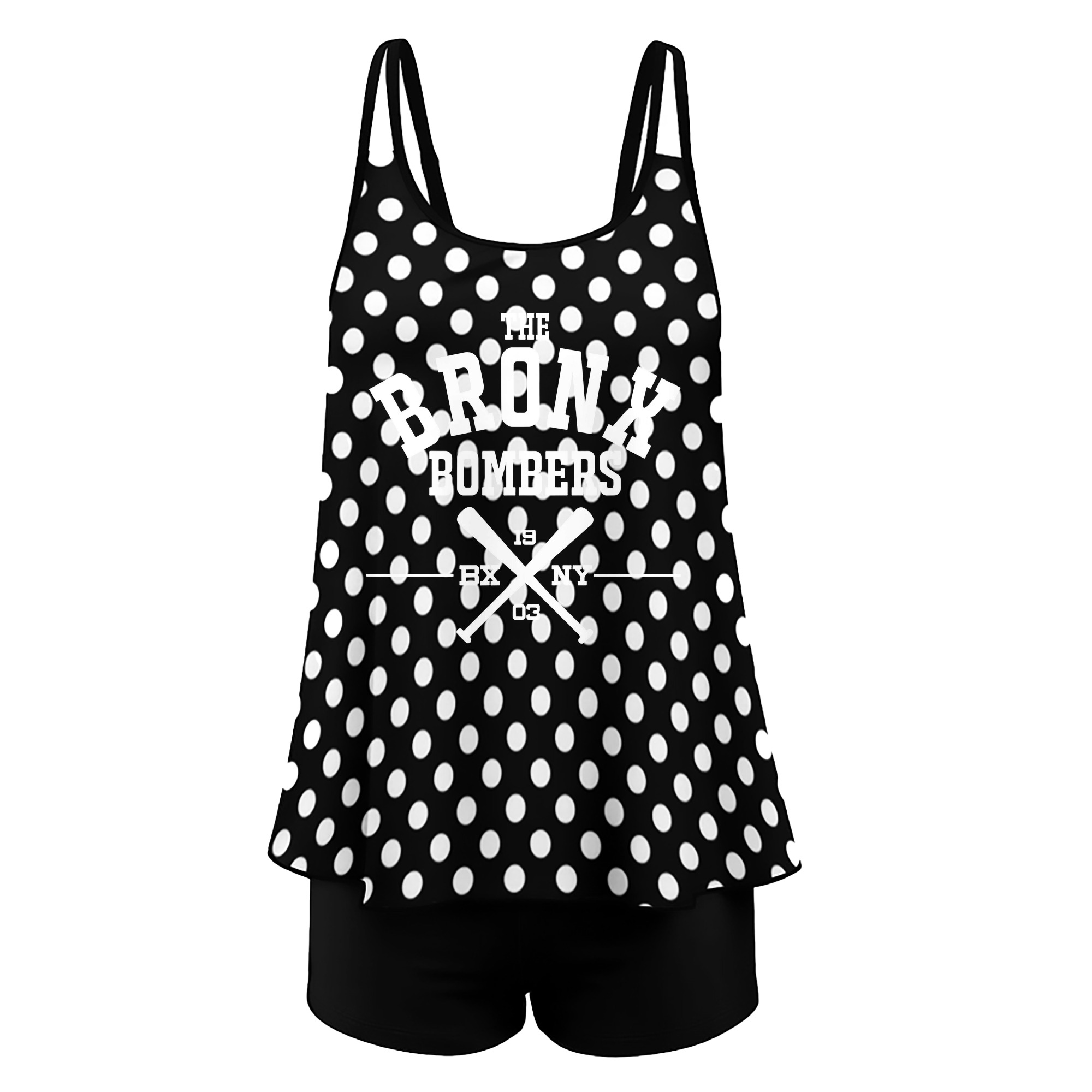 New York Yankees 45 Women’s Heat Transfer Printed Two-Piece Swimsuit Set – Sexy Double Strap Bandeau Top & Boyshort Bottoms, Soft Nylon-Spandex, Perfect for Beach, Pool & Vacation