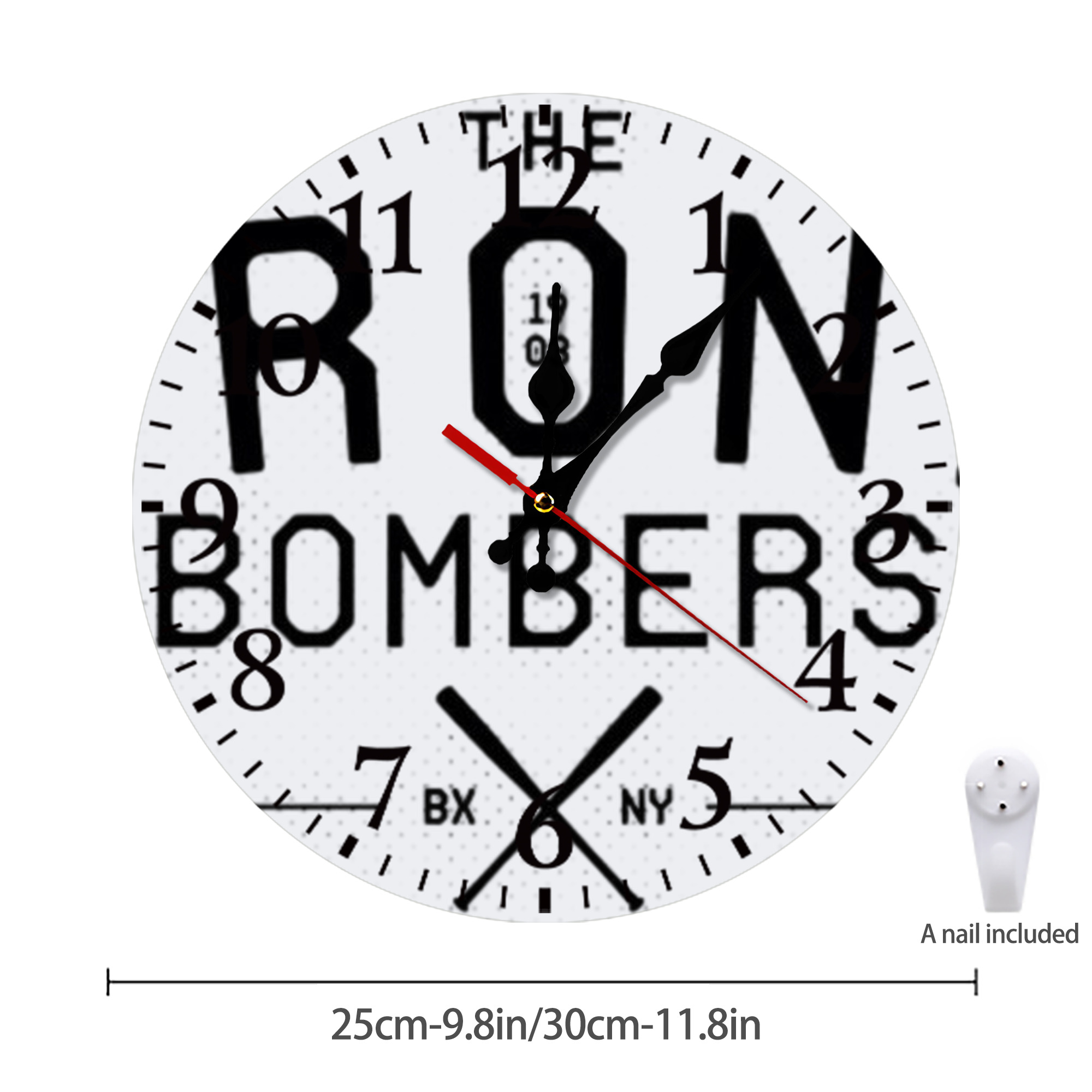 New York Yankees The Bronx Bombers 1903 Silent Round Wall Clock – Modern & Stylish DIY Design, Durable Wood Construction, Easy To Install – Perfect For Office, Bedroom, Living Room, And More