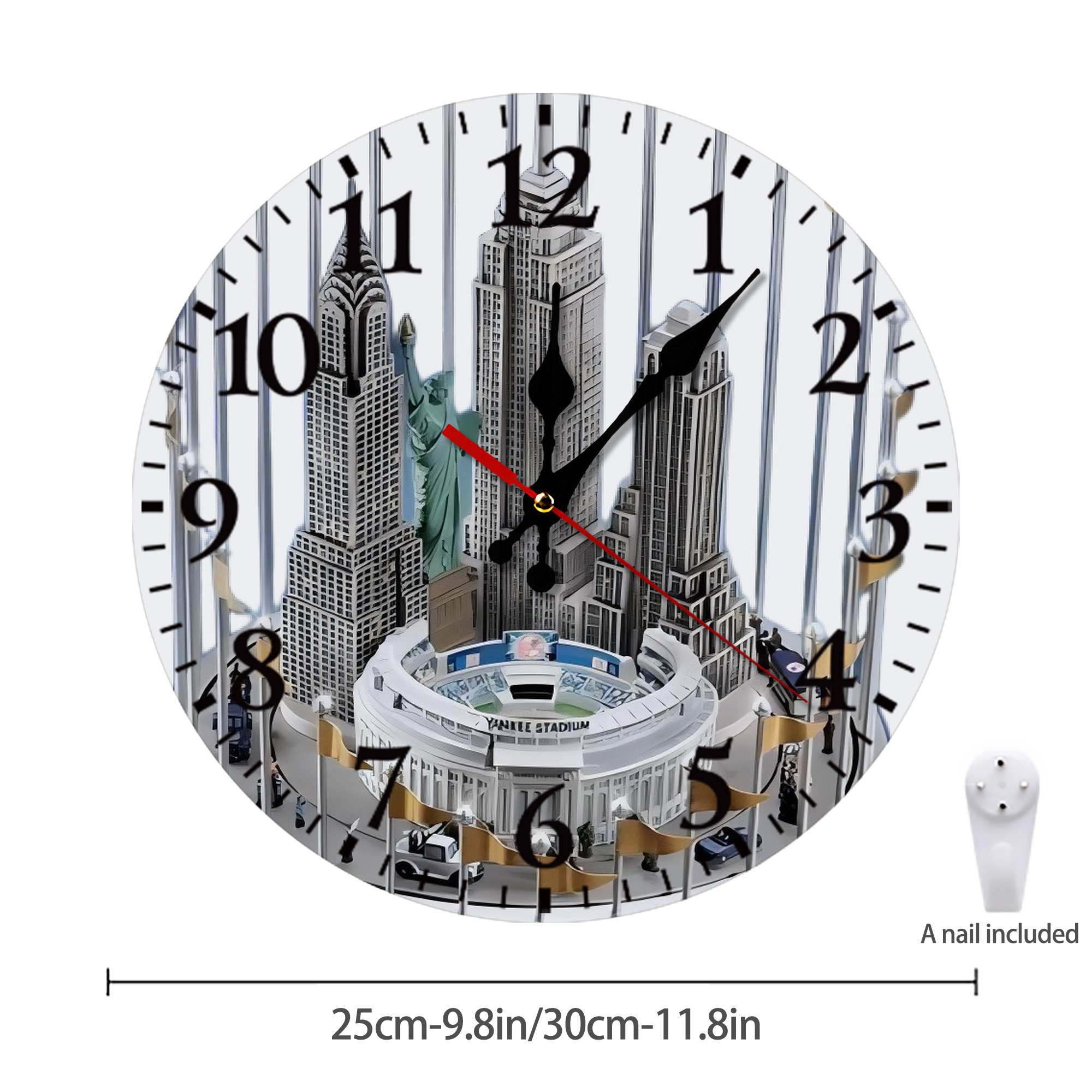 New York Yankees WS Champions Cup Silent Round Wall Clock – Modern & Stylish DIY Design, Durable Wood Construction, Easy To Install – Perfect For Office, Bedroom, Living Room, And More