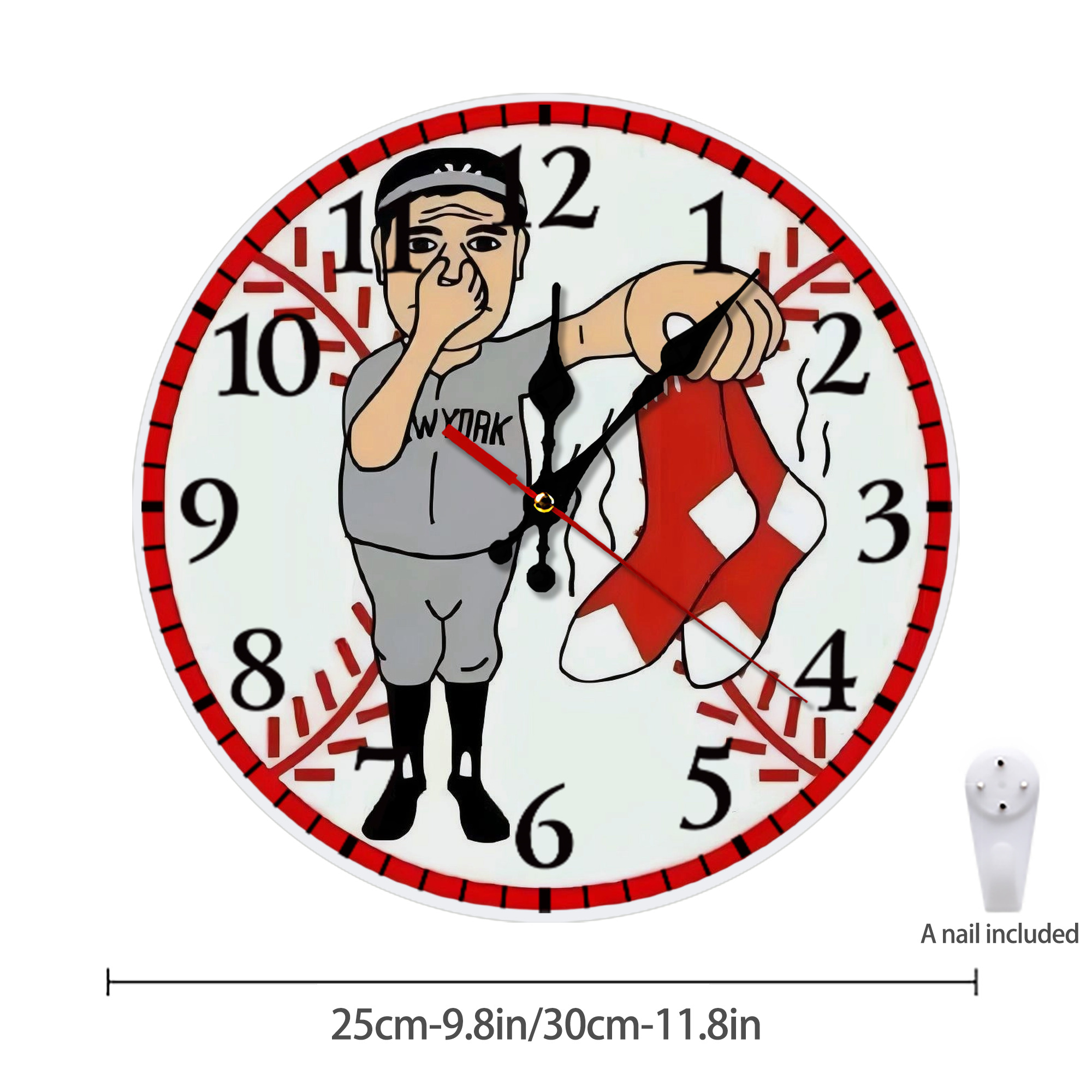 New York Yankees Duty Red Sox Silent Round Wall Clock – Modern & Stylish DIY Design, Durable Wood Construction, Easy To Install – Perfect For Office, Bedroom, Living Room, And More