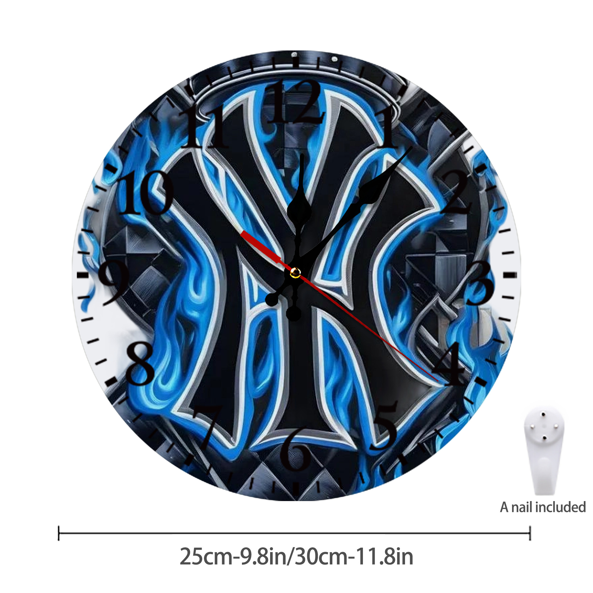 New York Yankees 285 Silent Round Wall Clock – Modern & Stylish DIY Design, Durable Wood Construction, Easy To Install – Perfect For Office, Bedroom, Living Room, And More