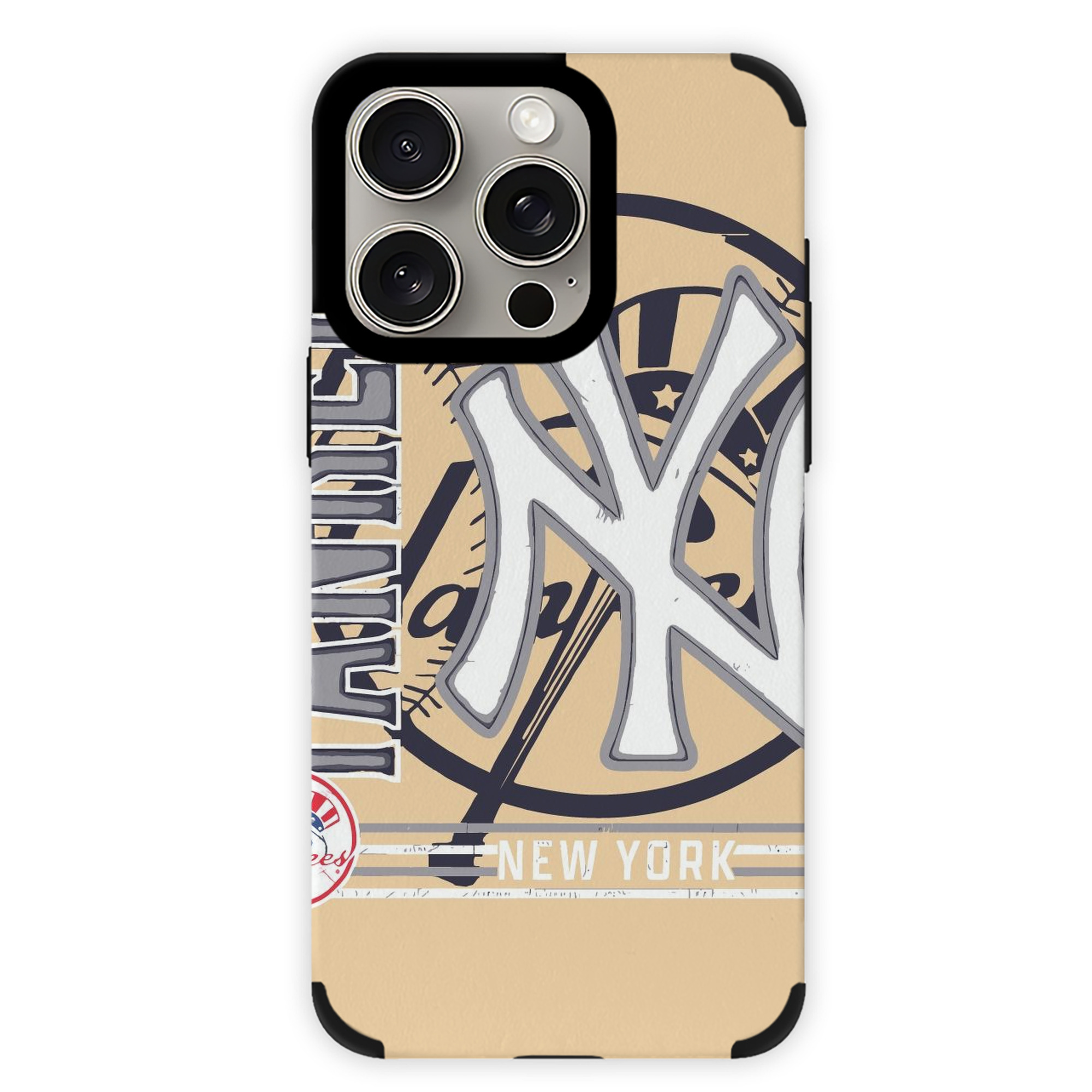 Vintage New York Yankees Logo In Crisp IPhone 15 Pro Max PU Leather Case – Soft Lining, 360° Protection – Precise Fit, 3D Buttons, Easy Charging – Anti-Yellowing, Easy To Clean