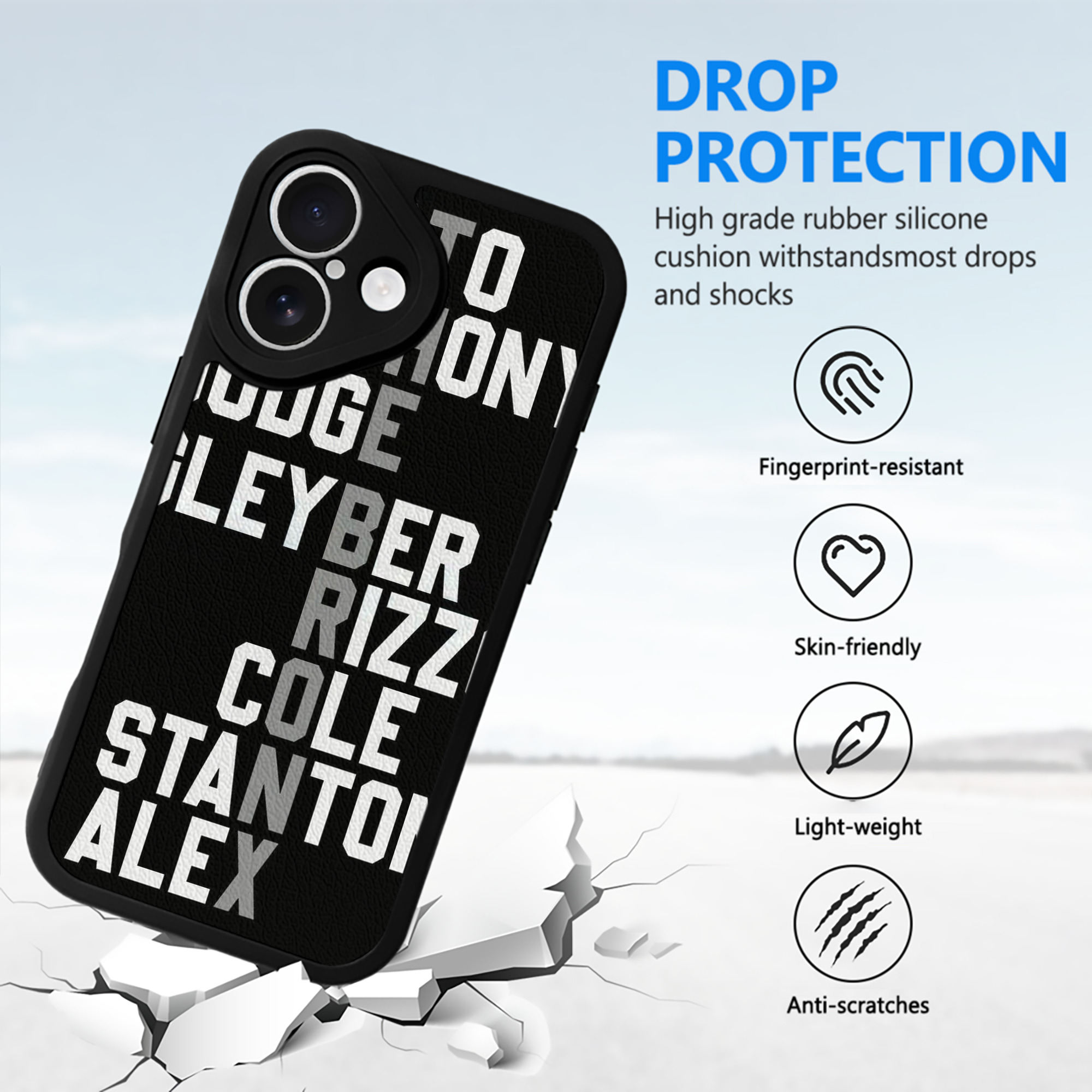 New York Yankees The Bronx Baseball Player Name IPhone 16 Silicone Leather Case – UV Print, Lambskin Texture – Perfect Fit, Wireless Charging Compatible, Scratch Resistant, Precise Cutouts – Stylish Protection For IPhone 16