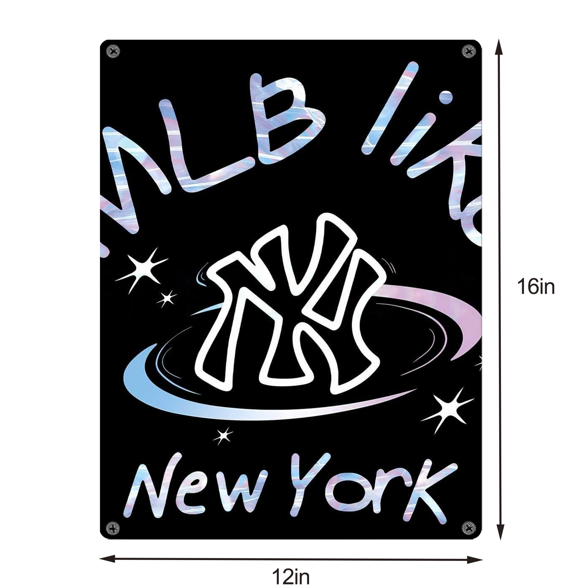 Like New York Yankees Baseball Team Vintage Metal Tin Sign 12x16inch – Retro Wall Art Decor For Home, Bar, Kitchen, Bedroom, Office – Durable Iron Sheet Poster, Easy To Hang, Full-Color Printing