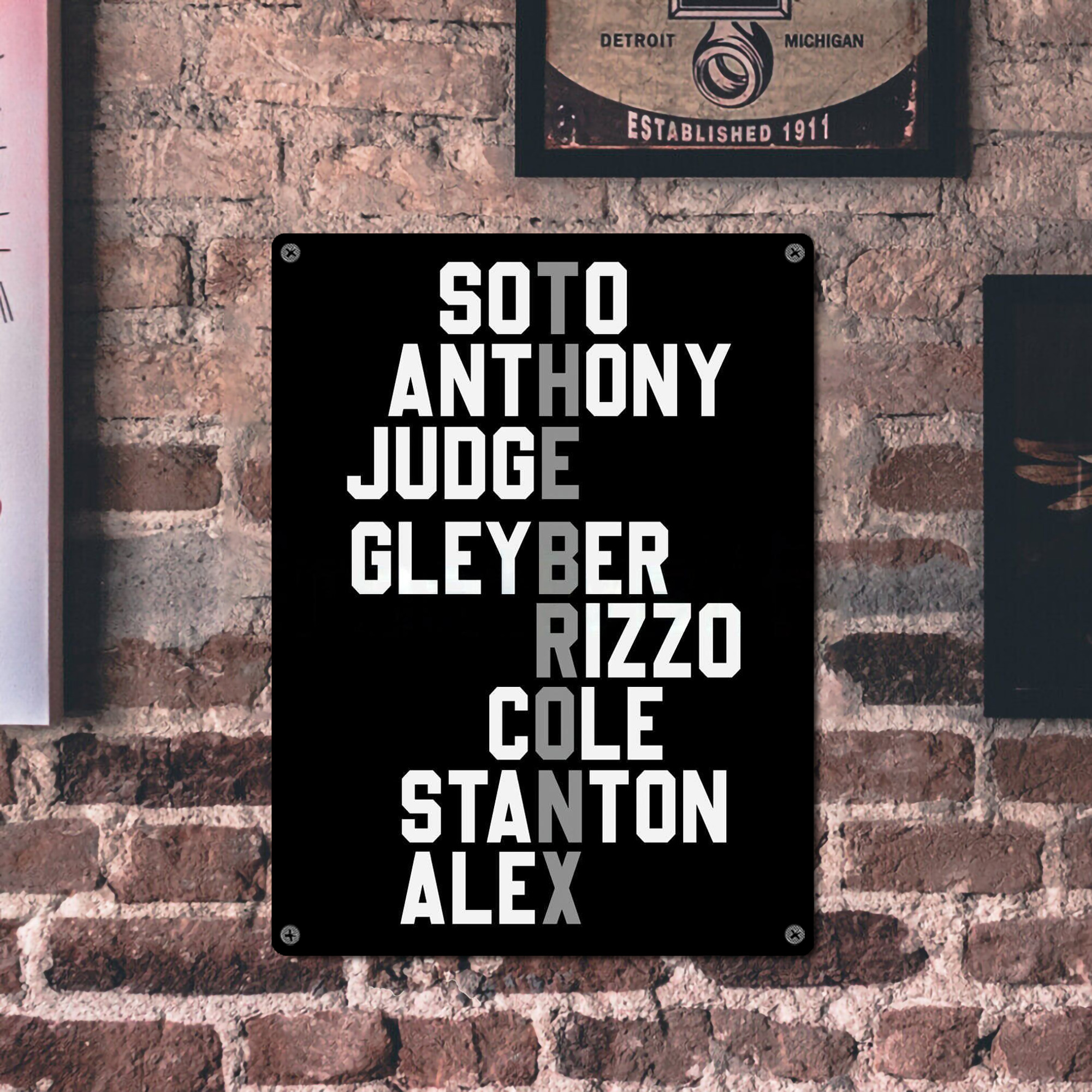 New York Yankees The Bronx Baseball Player Name Vintage Metal Tin Sign 12x16inch – Retro Wall Art Decor For Home, Bar, Kitchen, Bedroom, Office – Durable Iron Sheet Poster, Easy To Hang, Full-Color Printing