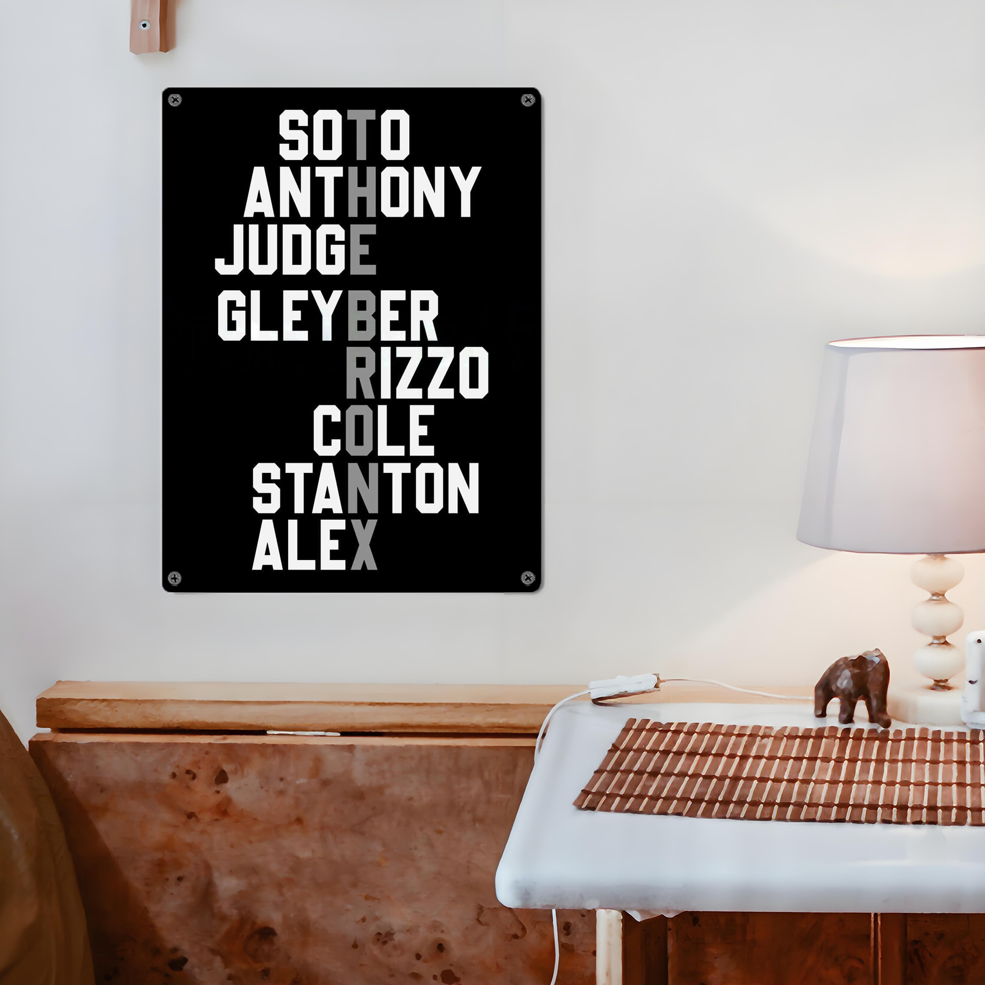 New York Yankees The Bronx Baseball Player Name Vintage Metal Tin Sign 12x16inch – Retro Wall Art Decor For Home, Bar, Kitchen, Bedroom, Office – Durable Iron Sheet Poster, Easy To Hang, Full-Color Printing