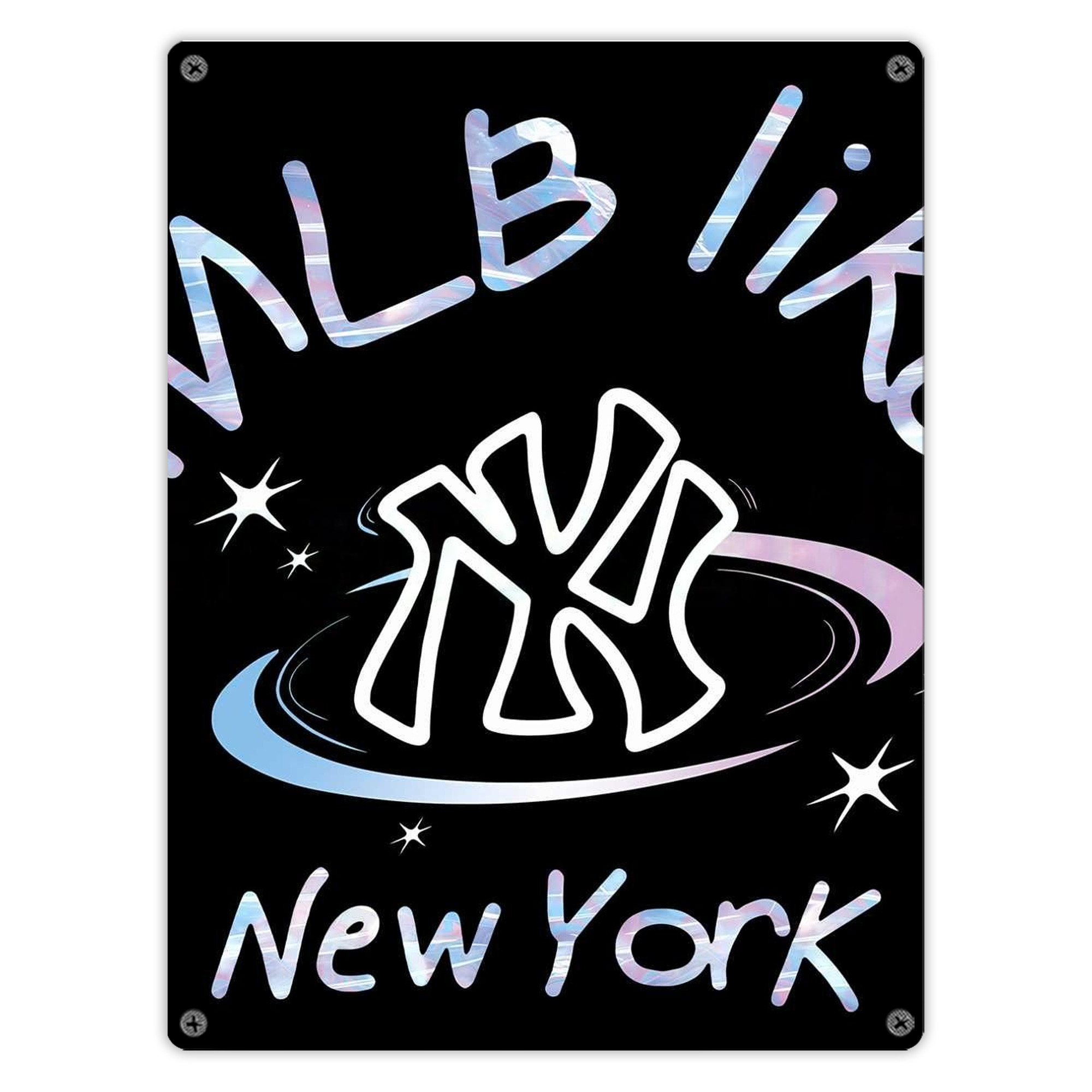Like New York Yankees Baseball Team Vintage Metal Tin Sign 12x16inch – Retro Wall Art Decor For Home, Bar, Kitchen, Bedroom, Office – Durable Iron Sheet Poster, Easy To Hang, Full-Color Printing