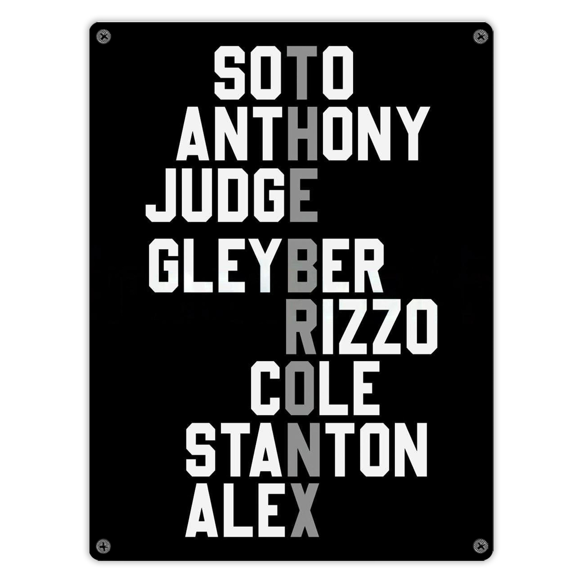 New York Yankees The Bronx Baseball Player Name Vintage Metal Tin Sign 12x16inch – Retro Wall Art Decor For Home, Bar, Kitchen, Bedroom, Office – Durable Iron Sheet Poster, Easy To Hang, Full-Color Printing