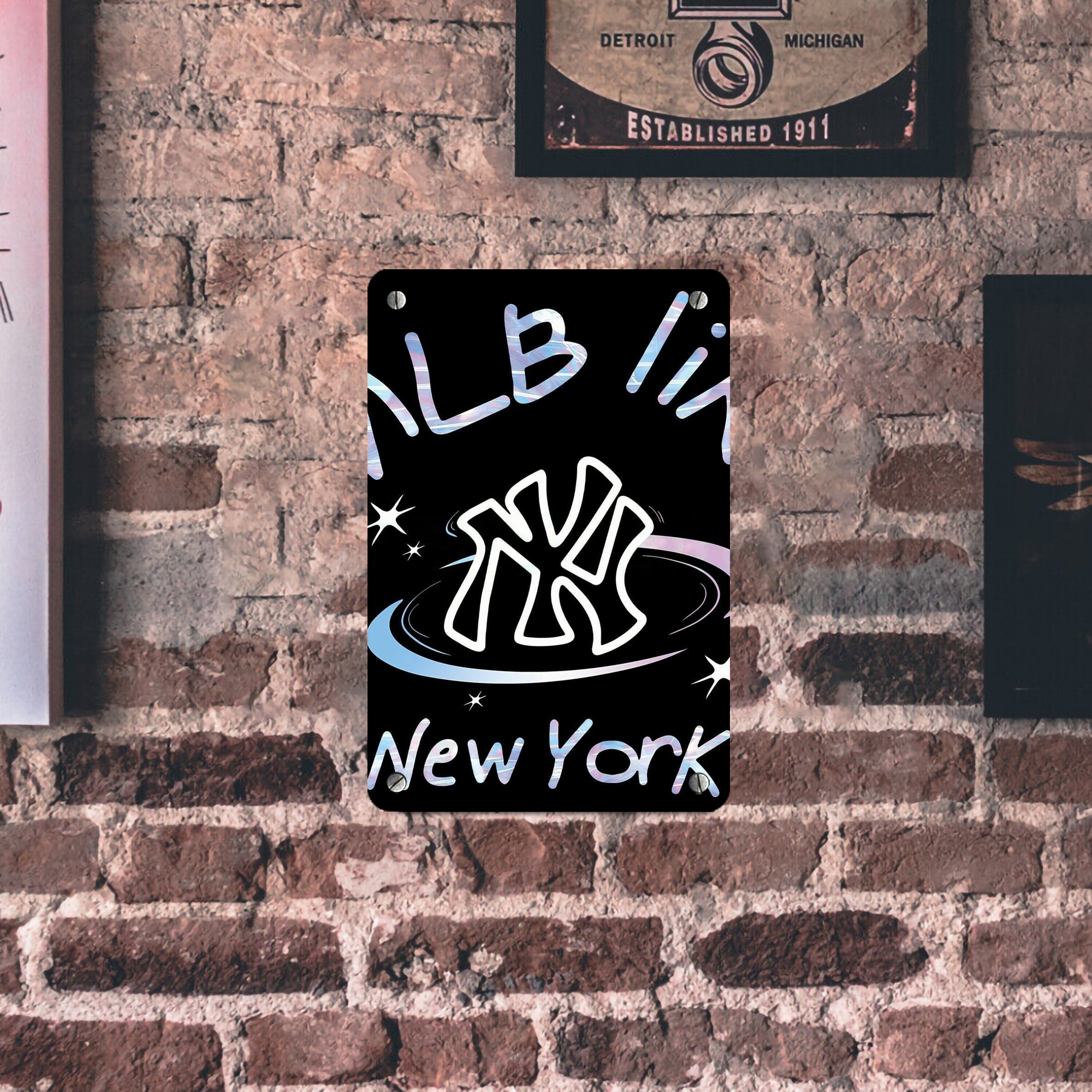 Like New York Yankees Baseball Team Metal Tin Sign 8x12inch - High-Quality Full-Print Decorative Wall Art, Durable Rust-Resistant Metal Plaque For Living Room, Bedroom, Kitchen, Office, Bar Décor