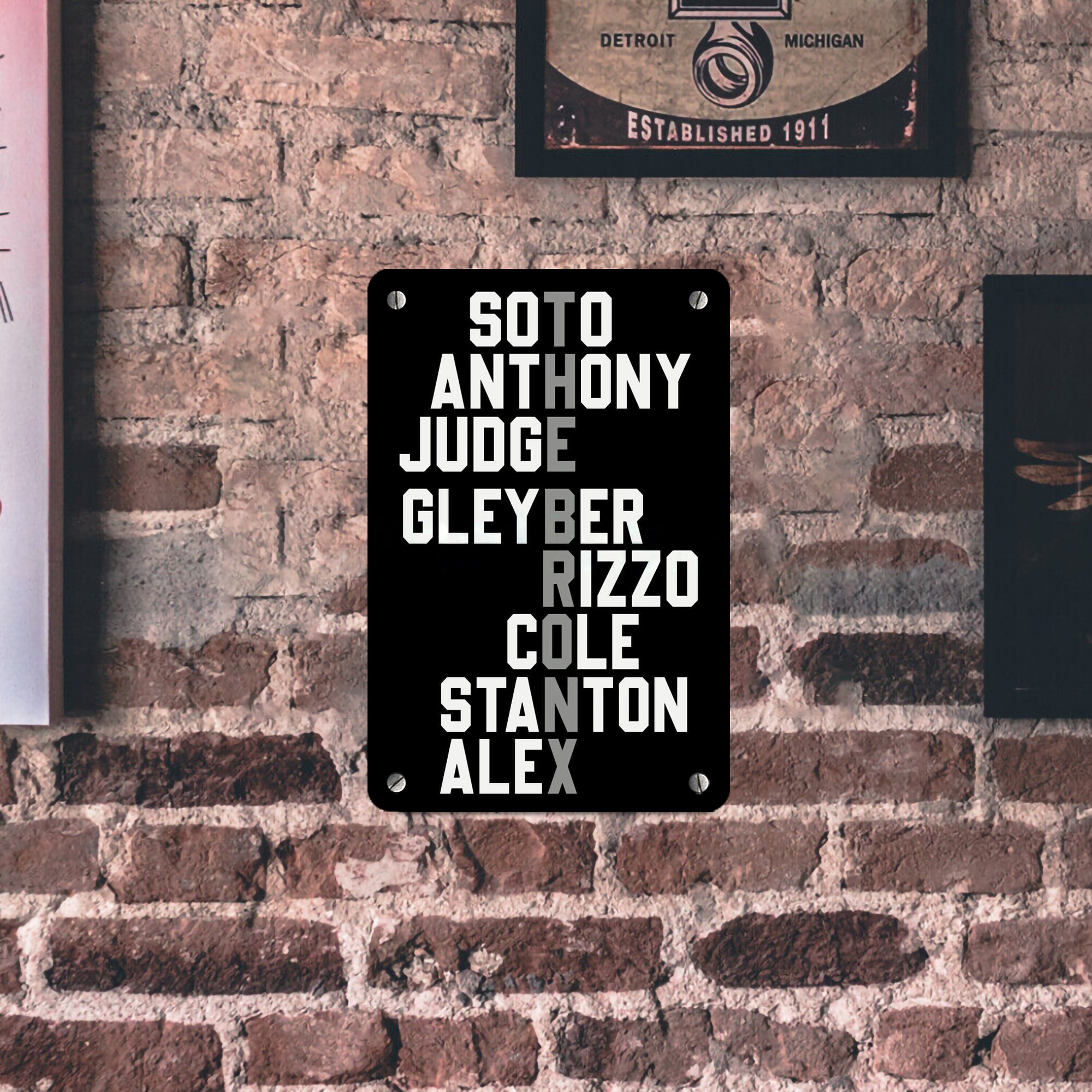 New York Yankees The Bronx Baseball Player Name Metal Tin Sign 8x12inch - High-Quality Full-Print Decorative Wall Art, Durable Rust-Resistant Metal Plaque For Living Room, Bedroom, Kitchen, Office, Bar Décor