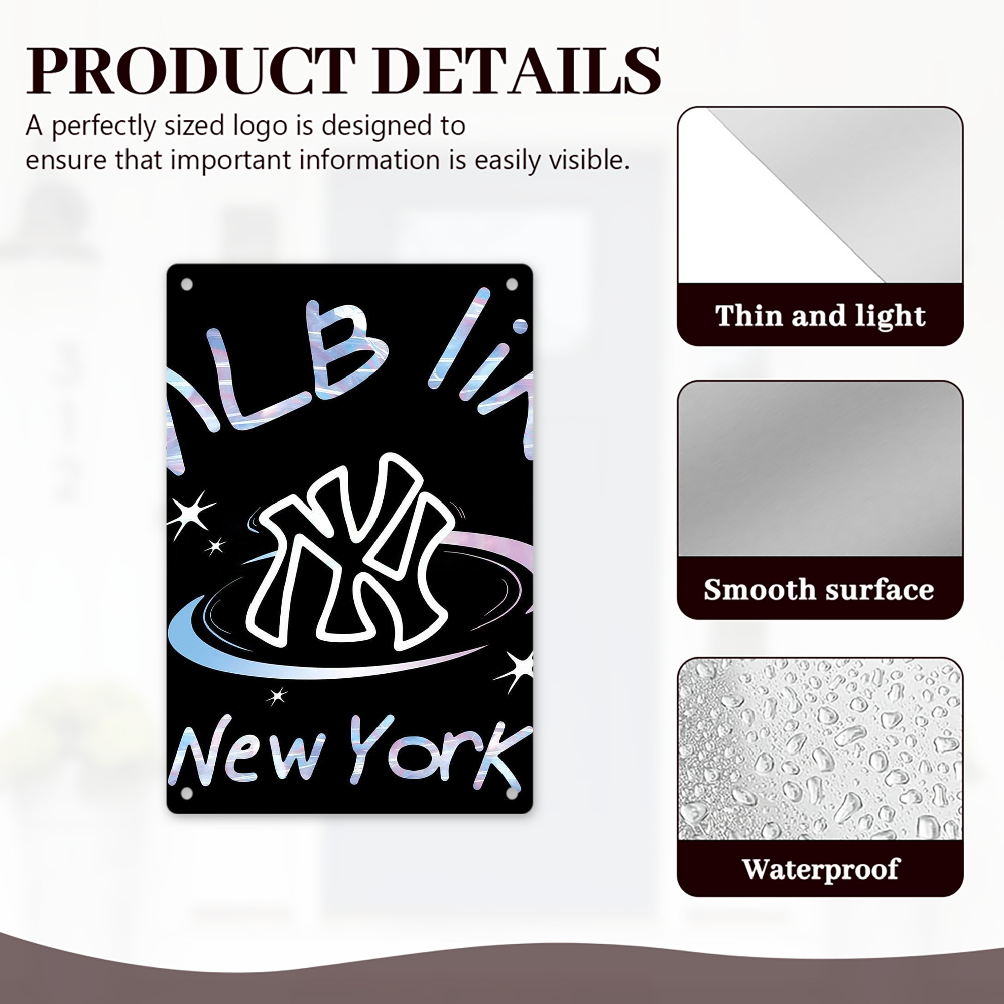 Like New York Yankees Baseball Team 8x12inch Vertical Aluminum Sign - Durable Fade-Resistant Indoor/Outdoor Safety & Information Plaque For Office, Hotel, Restaurant, Bar, Public Spaces