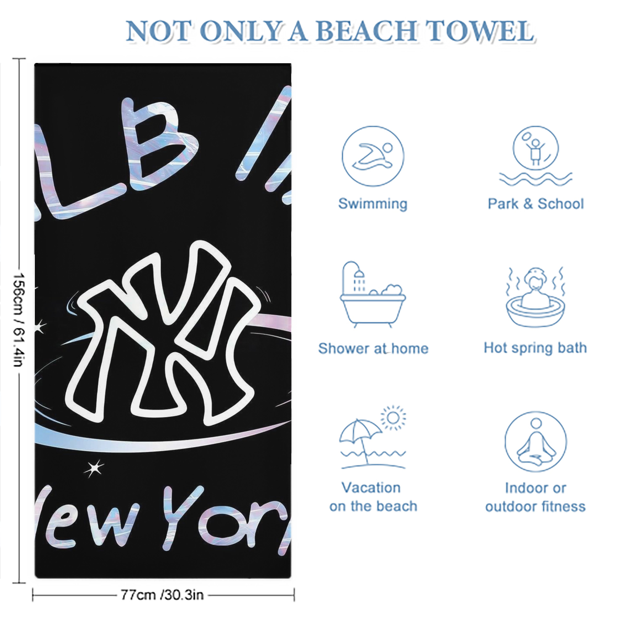 Like New York Yankees Baseball Team Premium Microfiber Beach Towel – Soft, Large Size, Multi-Purpose For Beach, Picnic & Kids, Lightweight & Portable With Carry Bag, Easy Care