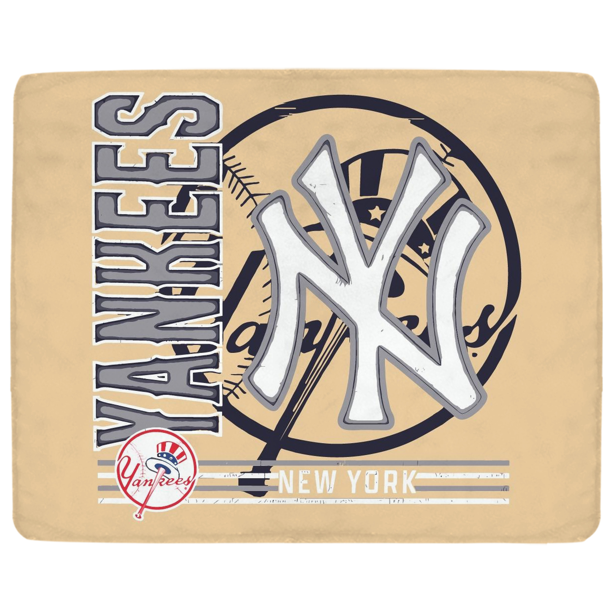 Vintage New York Yankees Logo In Crisp Soft Plush Fleece Blanket 30x40 Inch - 300GSM Flannel, Ultra Soft & Warm, Lightweight & Durable, Perfect For Kids, Adults, Couch, Bed, Camping, Travel, Gift For Family & Friends