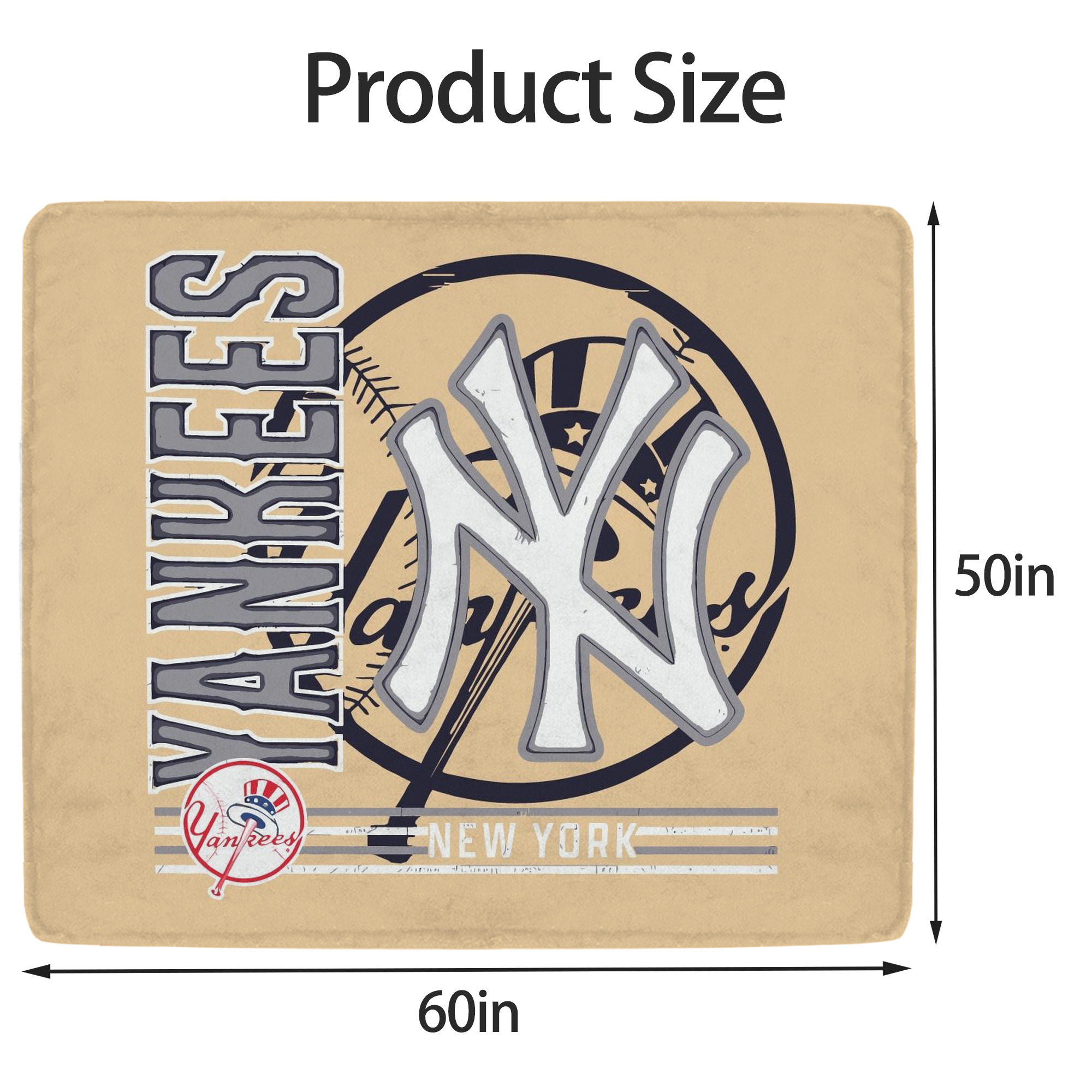 Vintage New York Yankees Logo In Crisp Soft Fleece Throw Blanket 50 X 60 Inch – Super Soft, Lightweight, And Durable – Perfect For Sofa, Bed, Camping, And More – Ideal Gift For Family And Friends