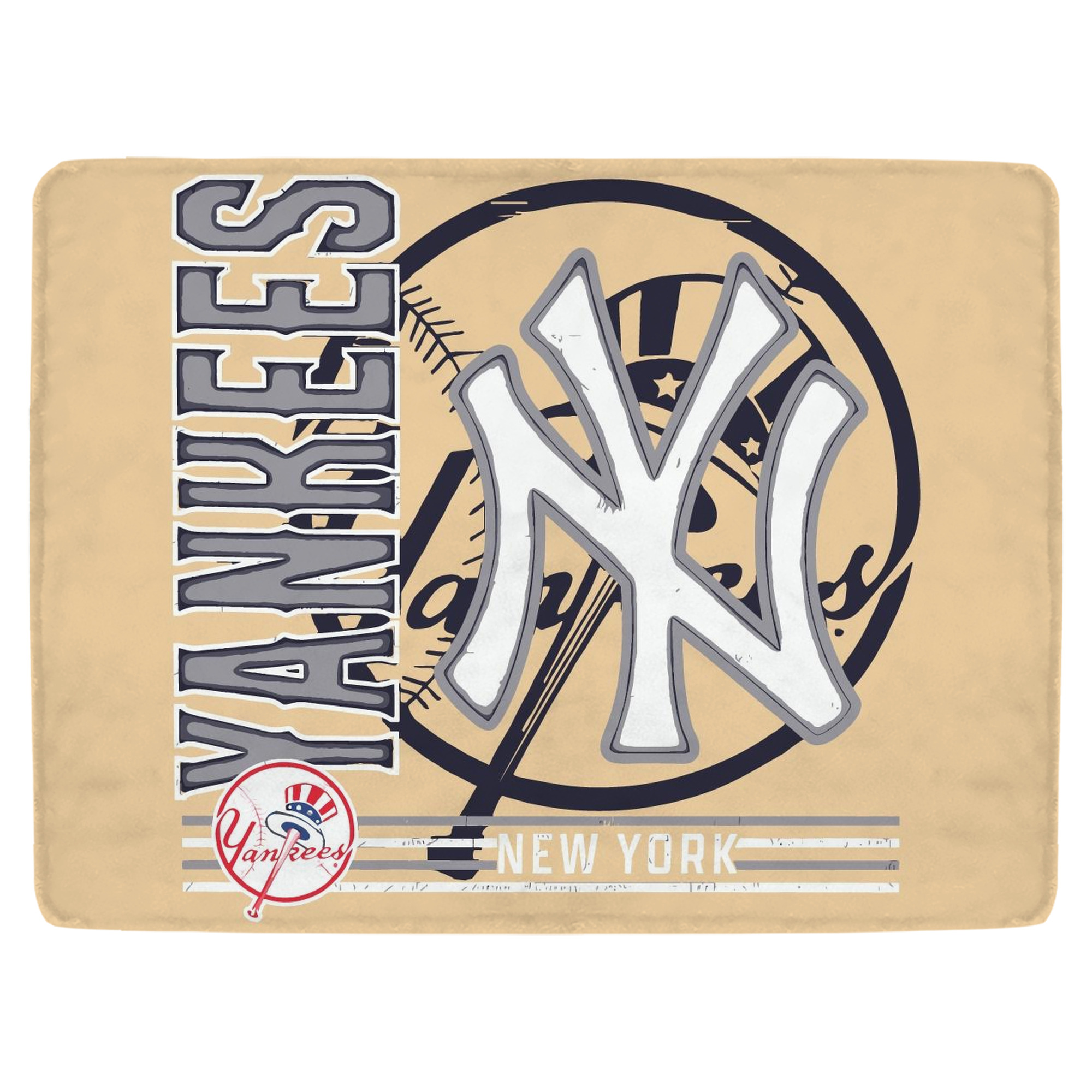 Vintage New York Yankees Logo In Crisp Soft Fleece Throw Blanket 60 X 80 Inch – Super Soft, Lightweight, And Durable – Perfect For Sofa, Bed, Camping, And More – Ideal Gift For Family And Friends
