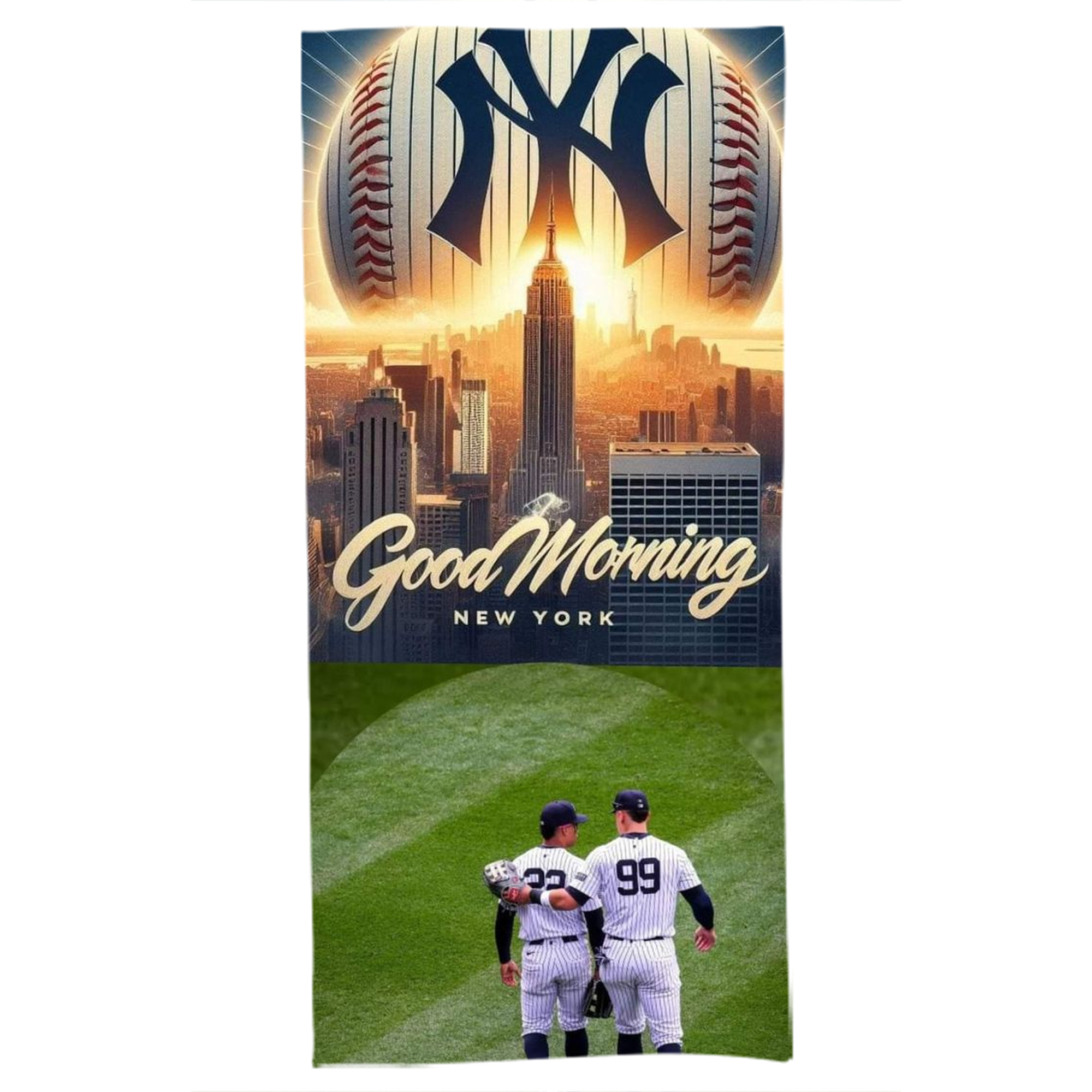 New York Yankees 218 Bath Towel 70x140 Cm – Soft & Quick Drying Polyester Shower Towel For Adults – Highly Absorbent, Lightweight, Skin-Friendly, Machine Washable – Ideal For Bathroom, Gym, Travel