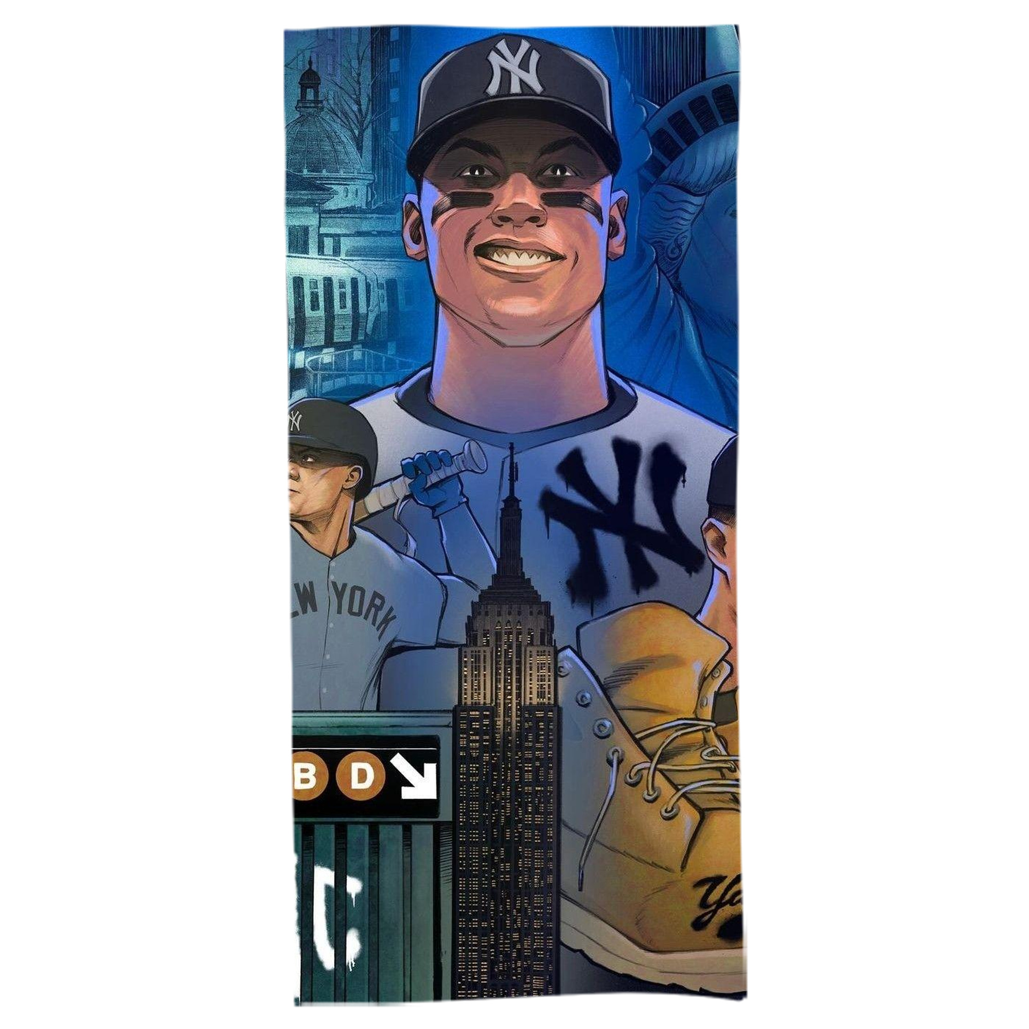 New York Yankees 298 Bath Towel 70x140 Cm – Soft & Quick Drying Polyester Shower Towel For Adults – Highly Absorbent, Lightweight, Skin-Friendly, Machine Washable – Ideal For Bathroom, Gym, Travel