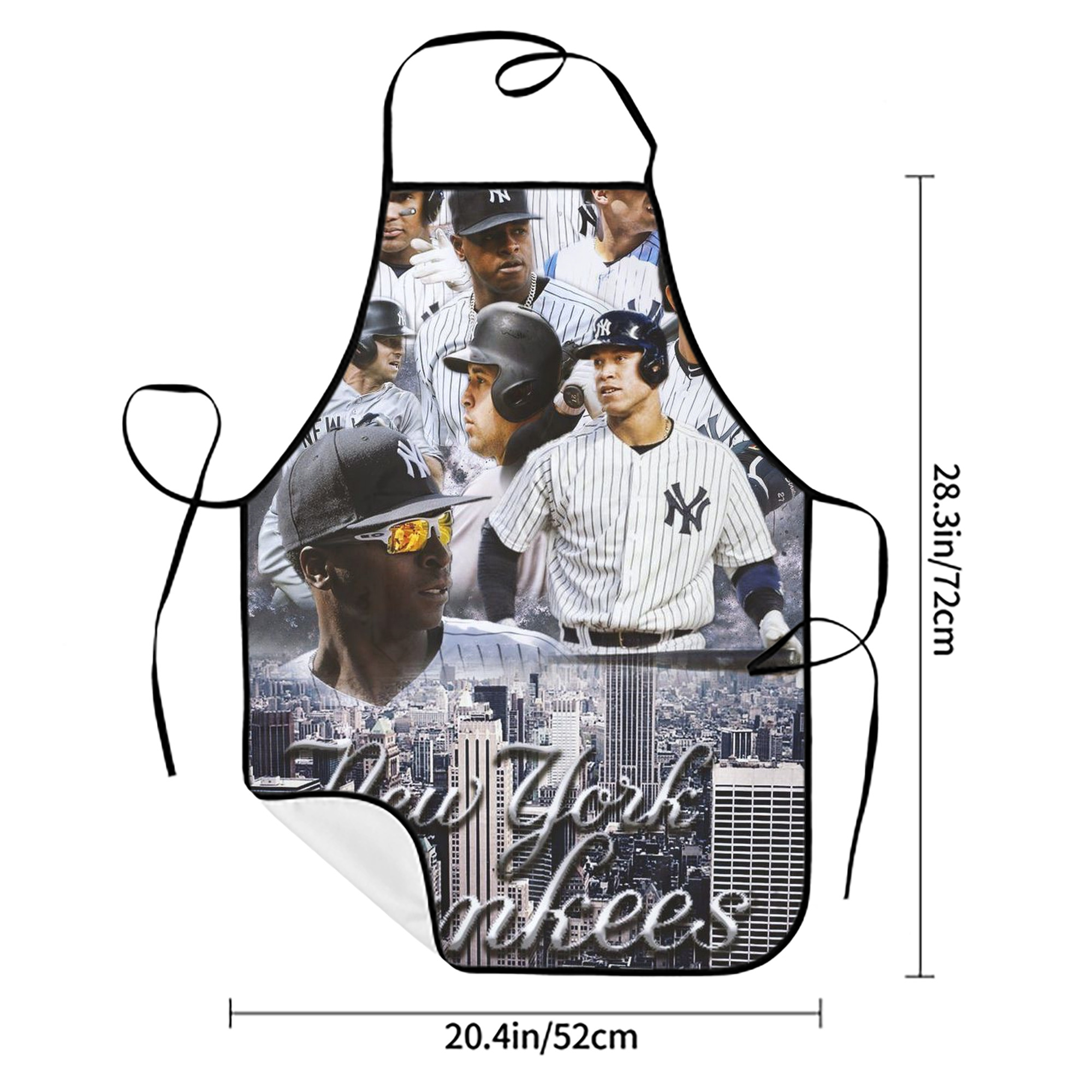 New York Yankees 101 Stain-Resistant Polyester Apron With Pocket – Full Print, Waterproof, Anti-Wrinkle, Anti-Pilling – Ideal For Kitchen, BBQ, Restaurant, Salon & More