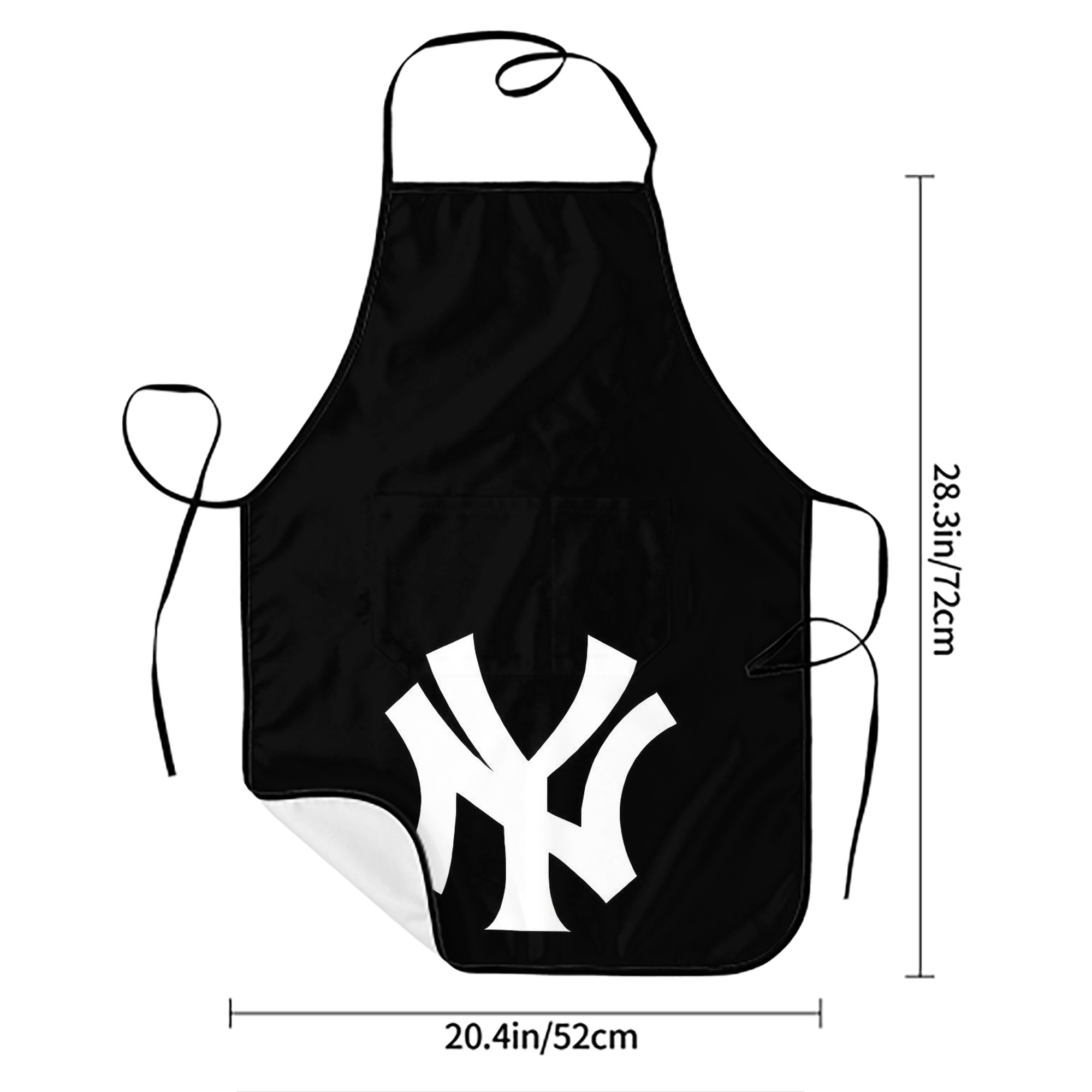 New York Yankees 115 Stain-Resistant Polyester Apron With Pocket – Full Print, Waterproof, Anti-Wrinkle, Anti-Pilling – Ideal For Kitchen, BBQ, Restaurant, Salon & More