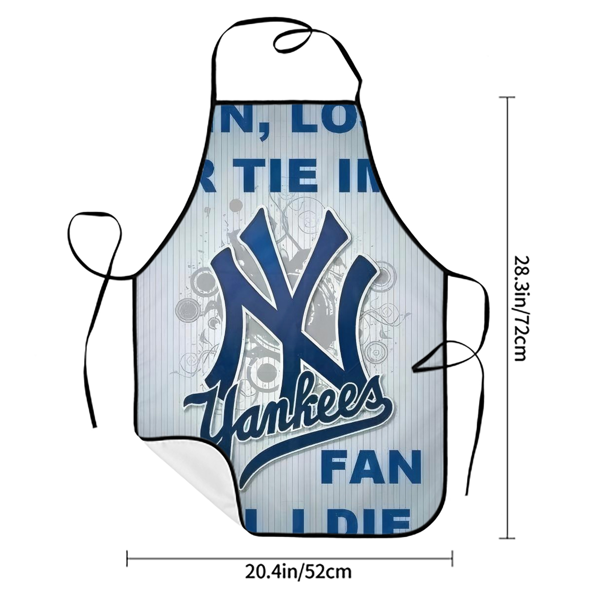 New York Yankees 100 Stain-Resistant Polyester Apron With Pocket – Full Print, Waterproof, Anti-Wrinkle, Anti-Pilling – Ideal For Kitchen, BBQ, Restaurant, Salon & More