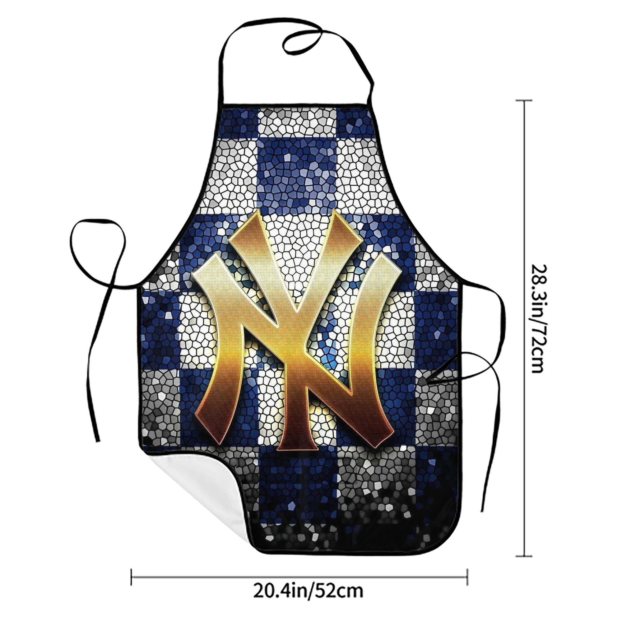 New York Yankees 129 Stain-Resistant Polyester Apron With Pocket – Full Print, Waterproof, Anti-Wrinkle, Anti-Pilling – Ideal For Kitchen, BBQ, Restaurant, Salon & More