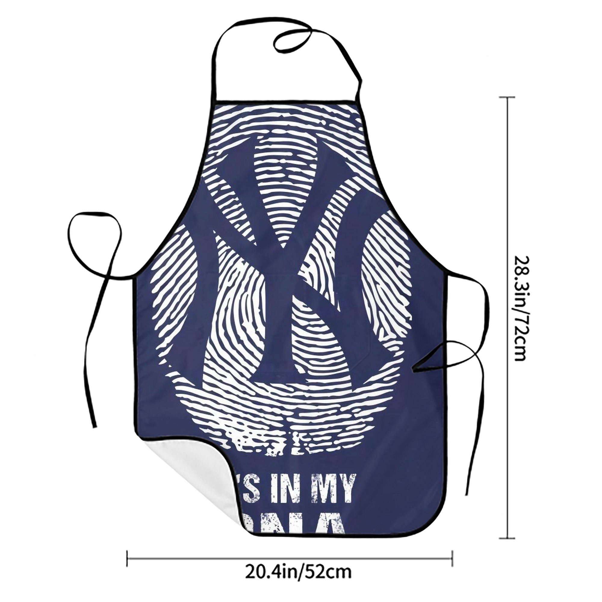 New York Yankees 145 Stain-Resistant Polyester Apron With Pocket – Full Print, Waterproof, Anti-Wrinkle, Anti-Pilling – Ideal For Kitchen, BBQ, Restaurant, Salon & More