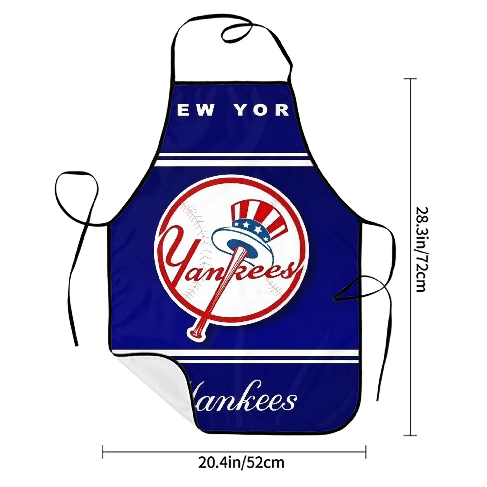 New York Yankees 139 Stain-Resistant Polyester Apron With Pocket – Full Print, Waterproof, Anti-Wrinkle, Anti-Pilling – Ideal For Kitchen, BBQ, Restaurant, Salon & More