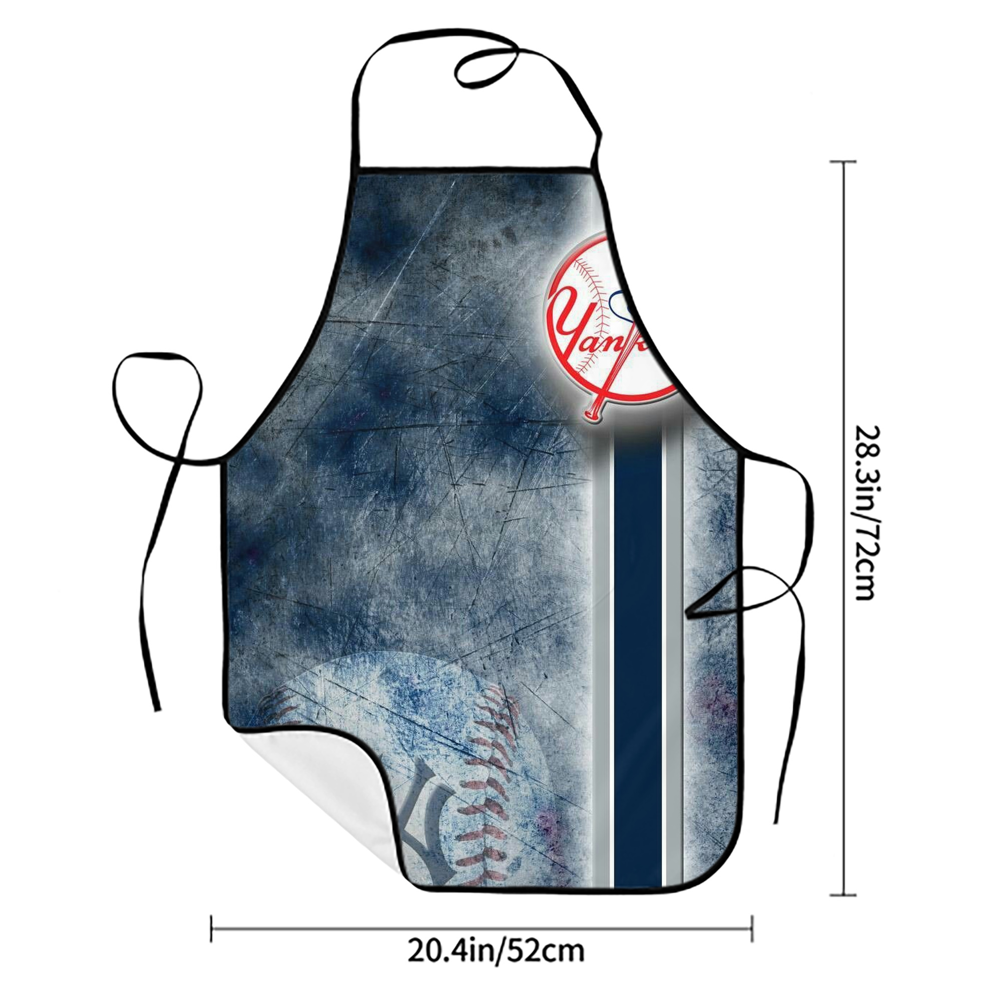 New York Yankees 150 Stain-Resistant Polyester Apron With Pocket – Full Print, Waterproof, Anti-Wrinkle, Anti-Pilling – Ideal For Kitchen, BBQ, Restaurant, Salon & More