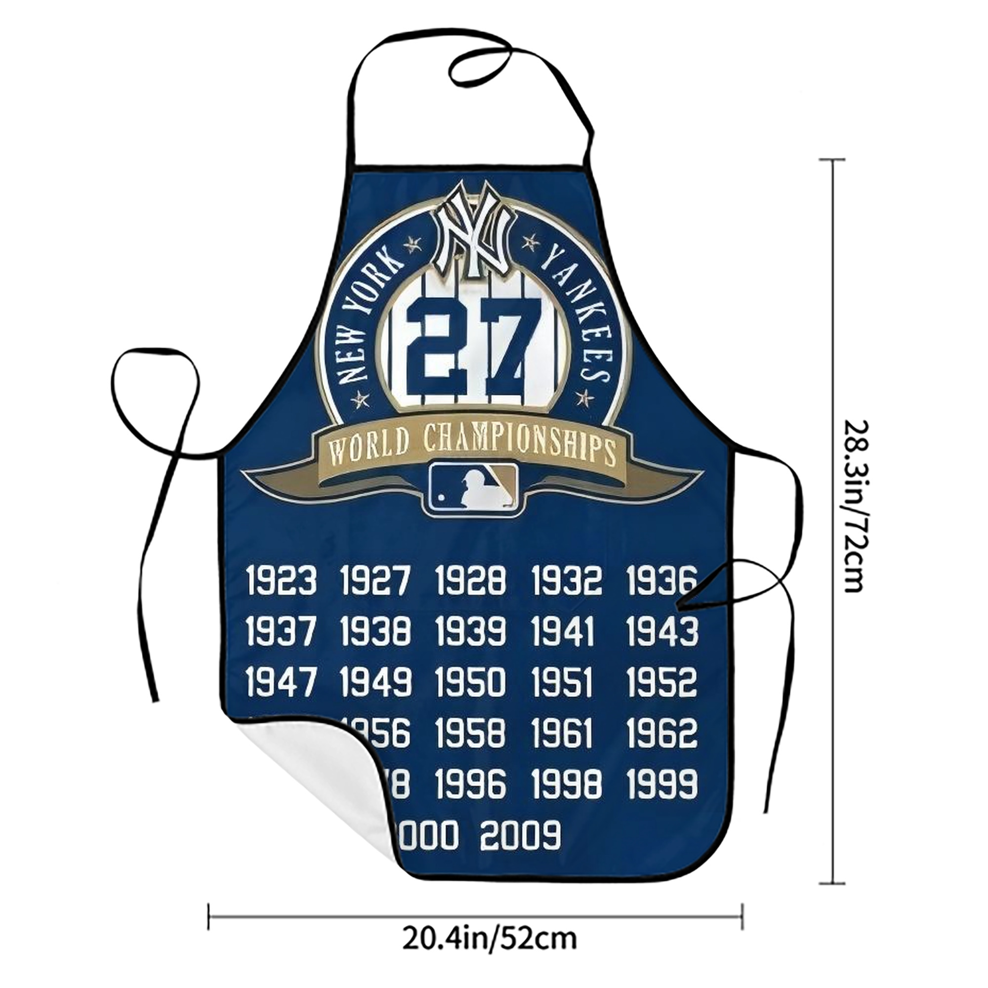 New York Yankees 144 Stain-Resistant Polyester Apron With Pocket – Full Print, Waterproof, Anti-Wrinkle, Anti-Pilling – Ideal For Kitchen, BBQ, Restaurant, Salon & More
