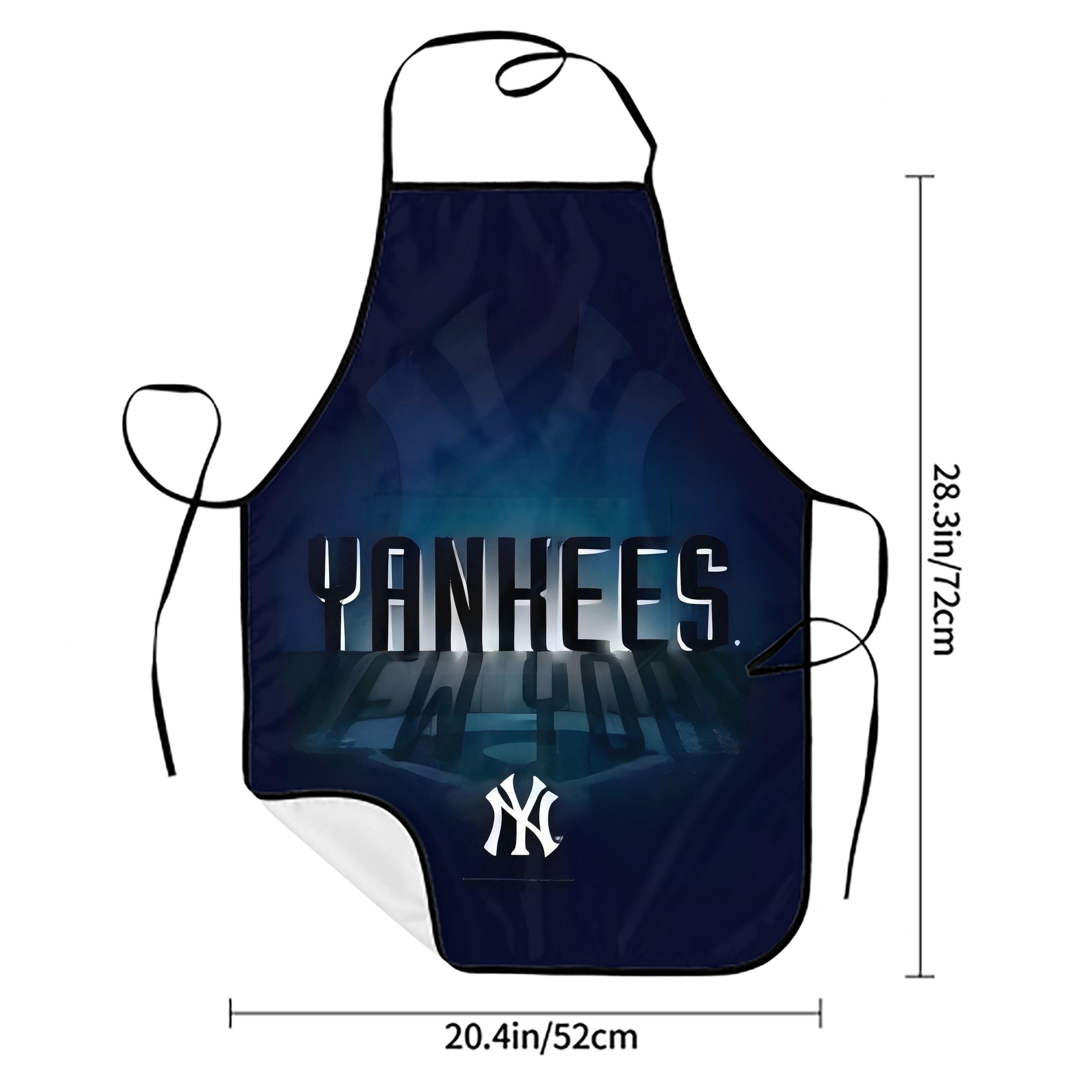 New York Yankees 160 Stain-Resistant Polyester Apron With Pocket – Full Print, Waterproof, Anti-Wrinkle, Anti-Pilling – Ideal For Kitchen, BBQ, Restaurant, Salon & More