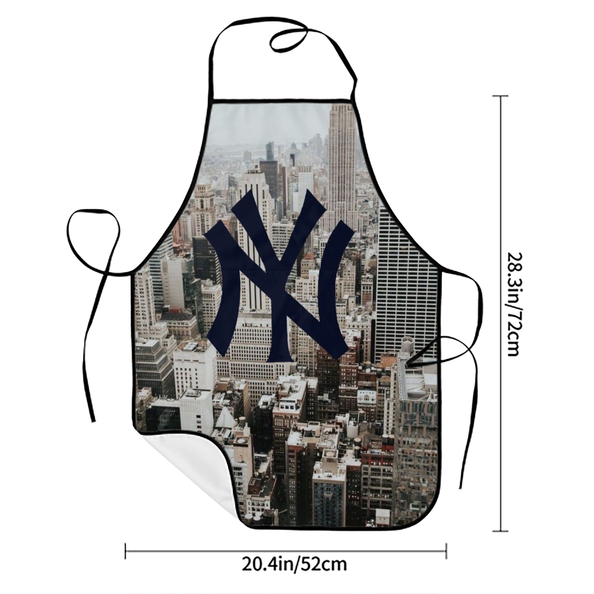 New York Yankees 171 Stain-Resistant Polyester Apron With Pocket – Full Print, Waterproof, Anti-Wrinkle, Anti-Pilling – Ideal For Kitchen, BBQ, Restaurant, Salon & More