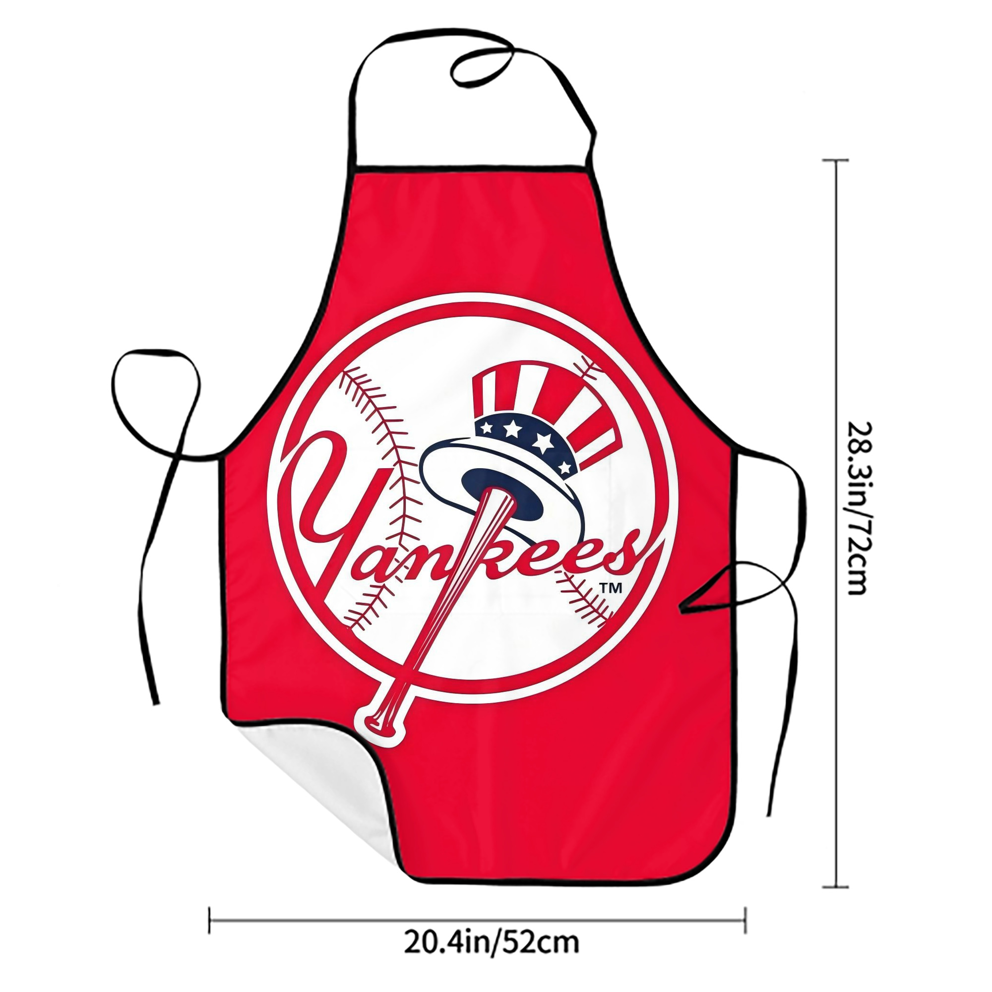 New York Yankees 165 Stain-Resistant Polyester Apron With Pocket – Full Print, Waterproof, Anti-Wrinkle, Anti-Pilling – Ideal For Kitchen, BBQ, Restaurant, Salon & More
