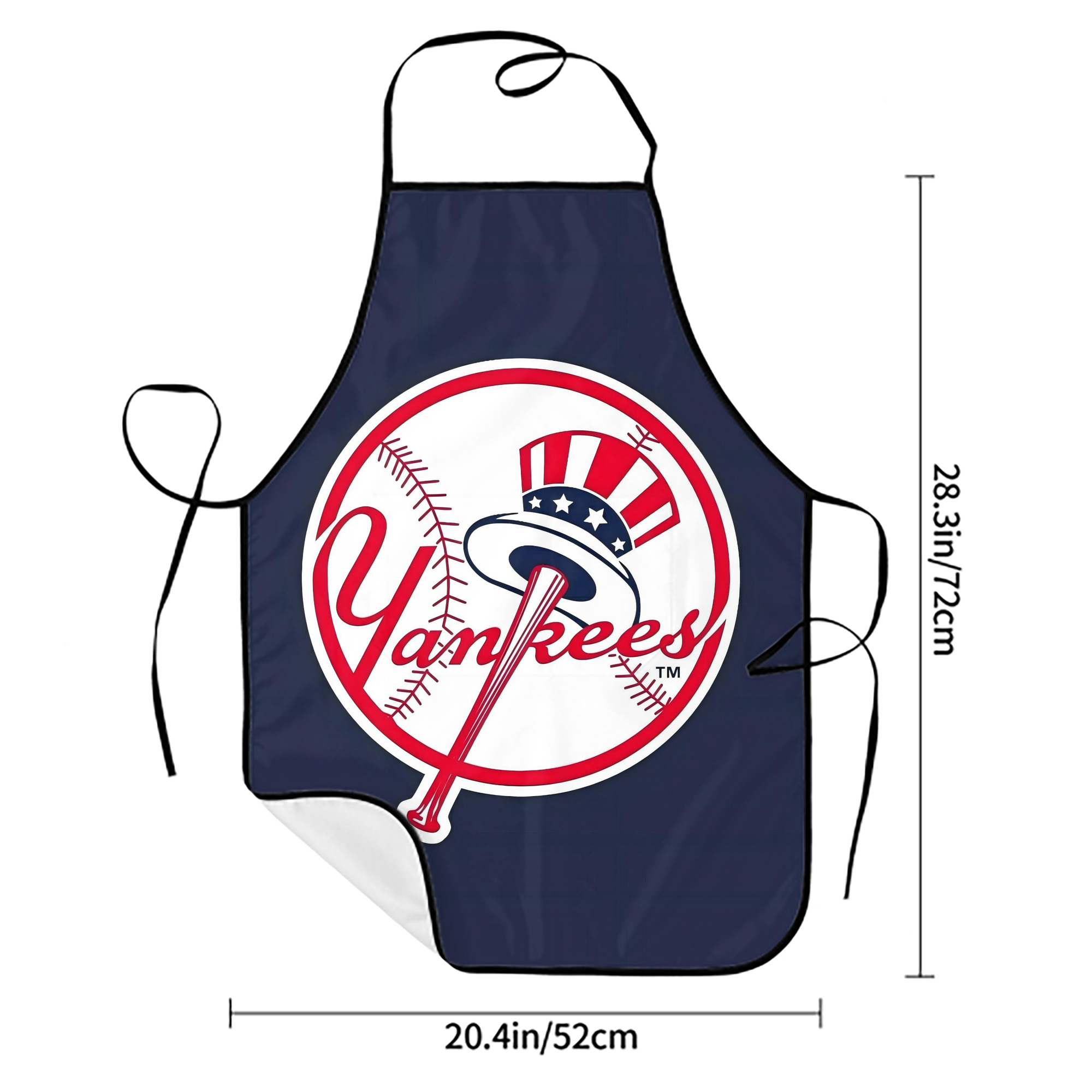 New York Yankees 157 Stain-Resistant Polyester Apron With Pocket – Full Print, Waterproof, Anti-Wrinkle, Anti-Pilling – Ideal For Kitchen, BBQ, Restaurant, Salon & More